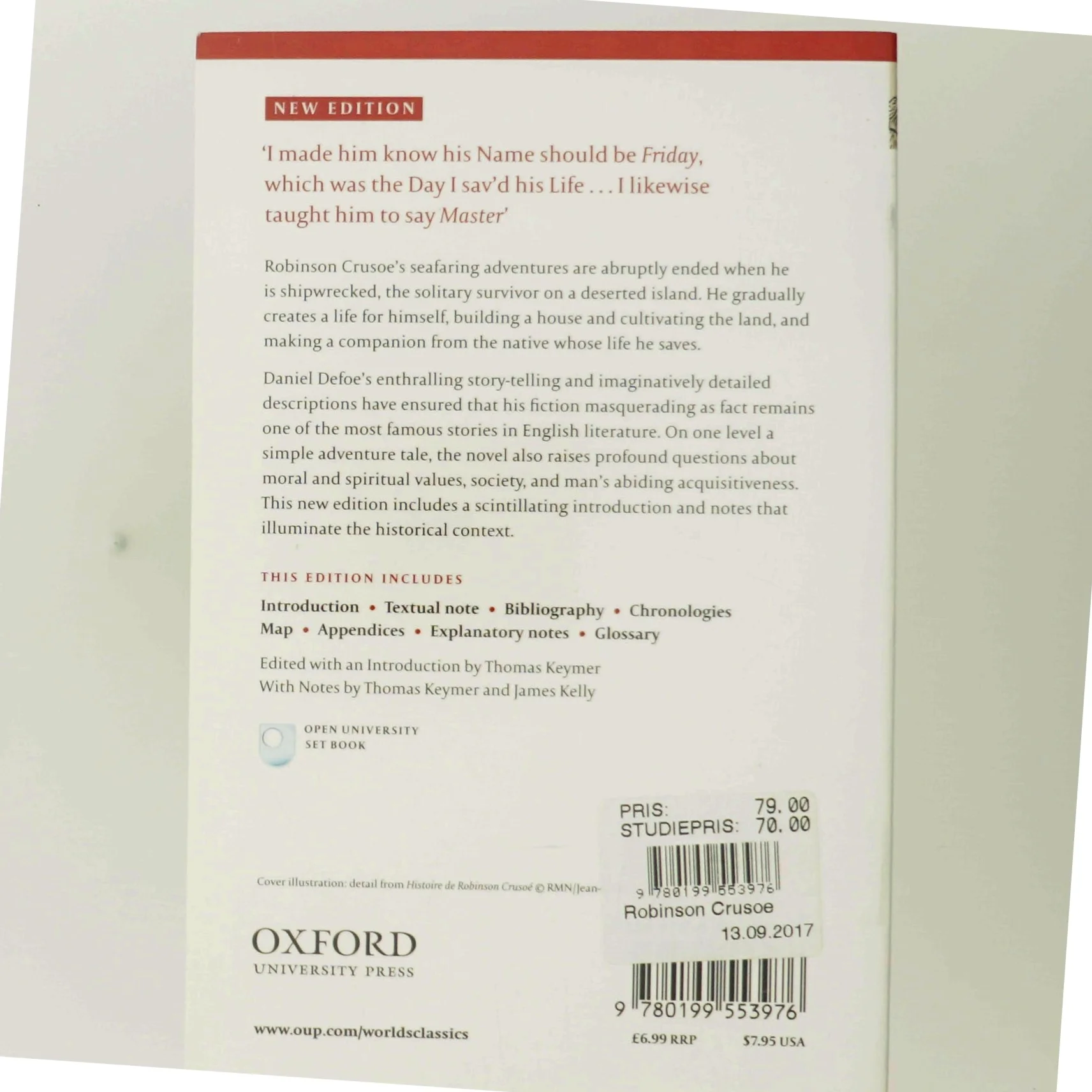 Robinson Crusoe af Daniel Defoe, Thomas Keymer, James Kelly (Bog)