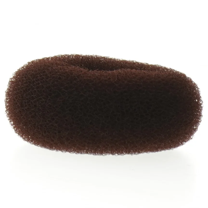 Ubrugt hår donut brun (str. Ø 12,5 cm)