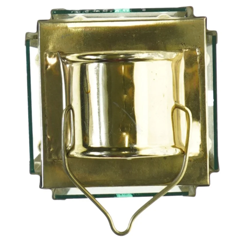 Glas lanterne med messingramme (str. 14 x 9 cm)