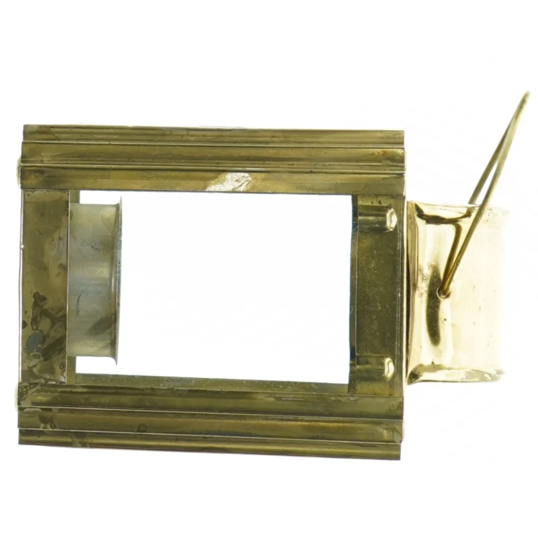 Glas lanterne med messingramme (str. 14 x 9 cm)