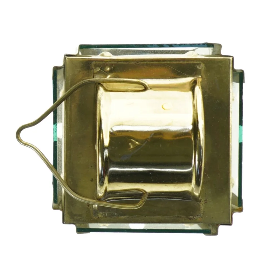 Glas lanterne med messingramme (str. 14 x 9 cm)