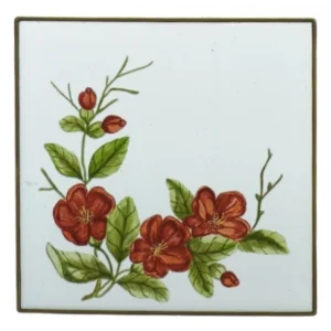 Bordskåner med håndmalet blomstermotiv (str. 16 cm)
