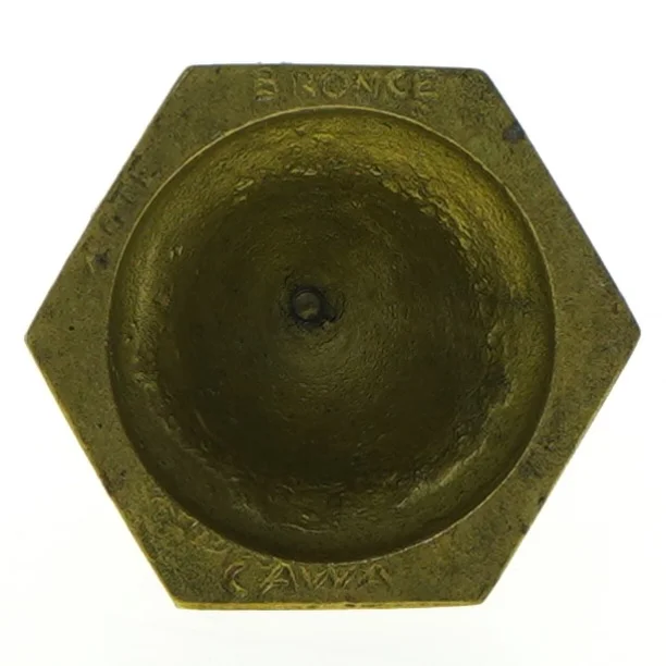 Bronze lysestage fra Cawa (str. 6 x 6 cm)