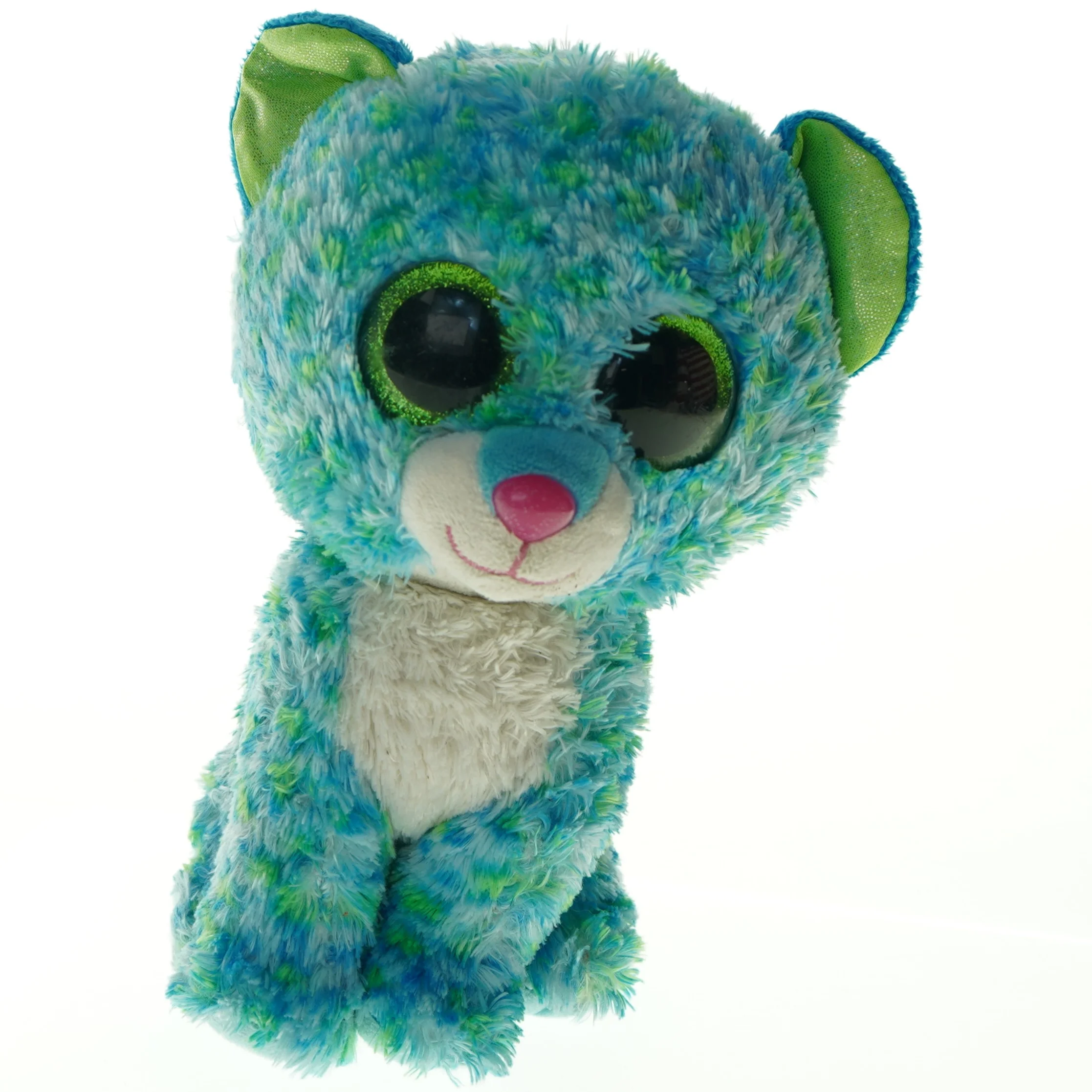 Blå plysbamse fra Ty (str. 22 x 10 cm)