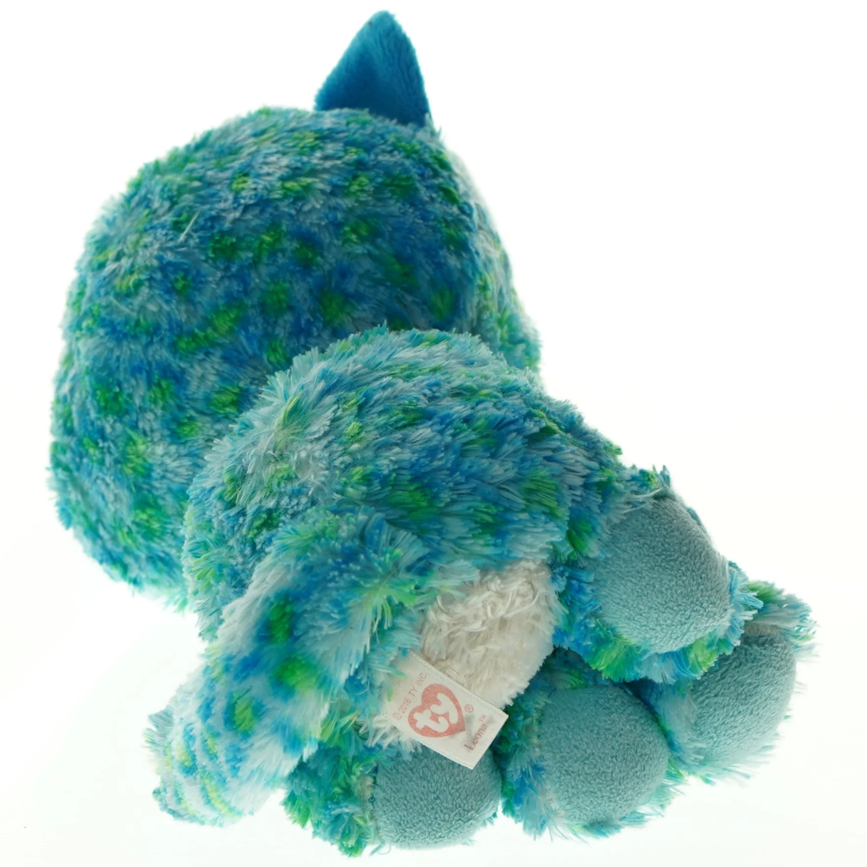 Blå plysbamse fra Ty (str. 22 x 10 cm)