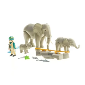 Playmobil elefantfamilie og ranger fra Playmobil (str. Max 16 cm)