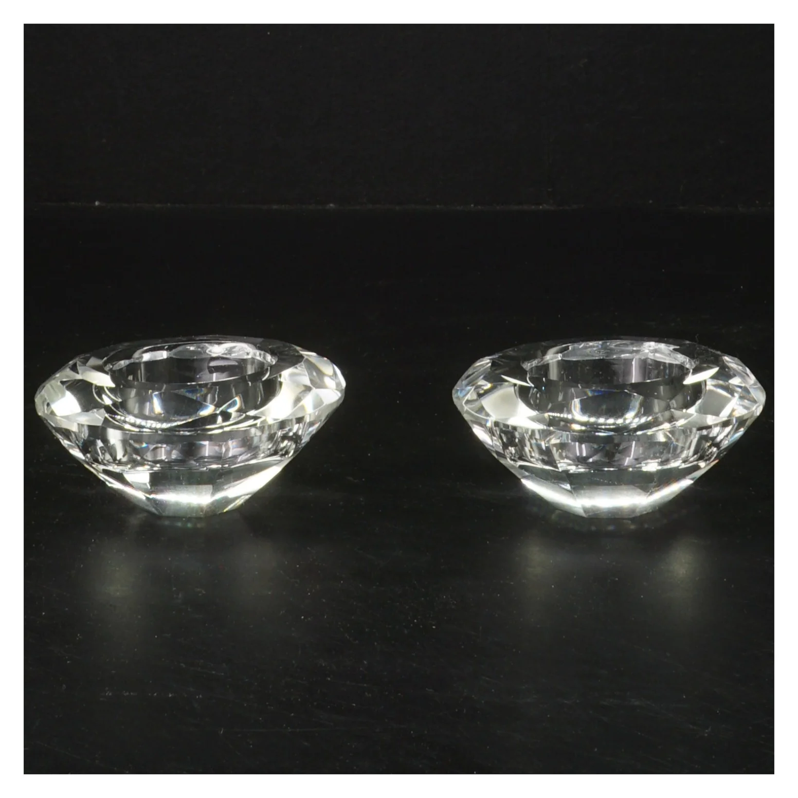 Krystal lysestager (str. Ø 8 cm)