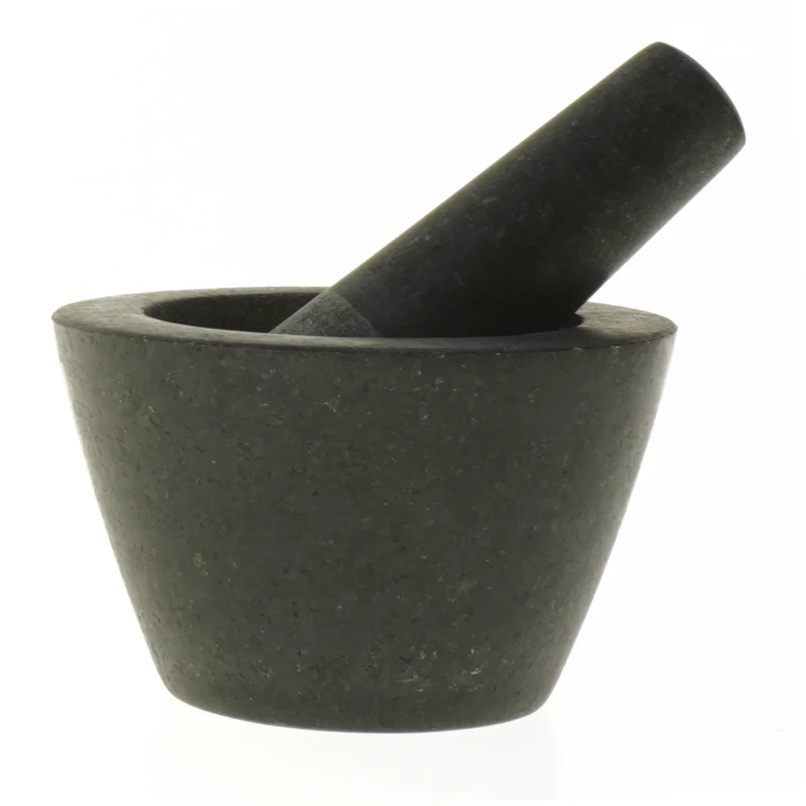 Stenmorter med støder (str. Ø 13 x h8 og Ø4 x h14 cm)