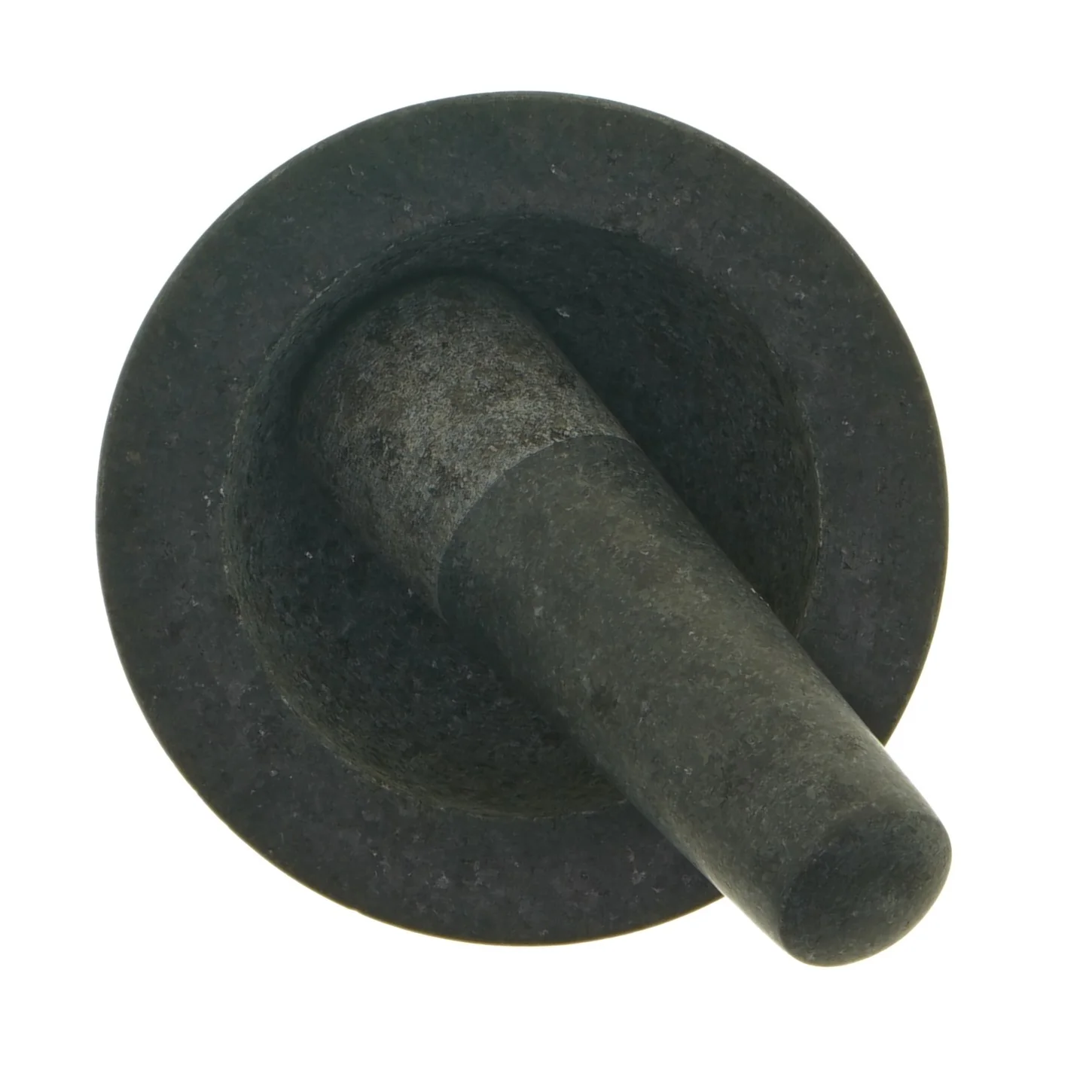 Stenmorter med støder (str. Ø 13 x h8 og Ø4 x h14 cm)