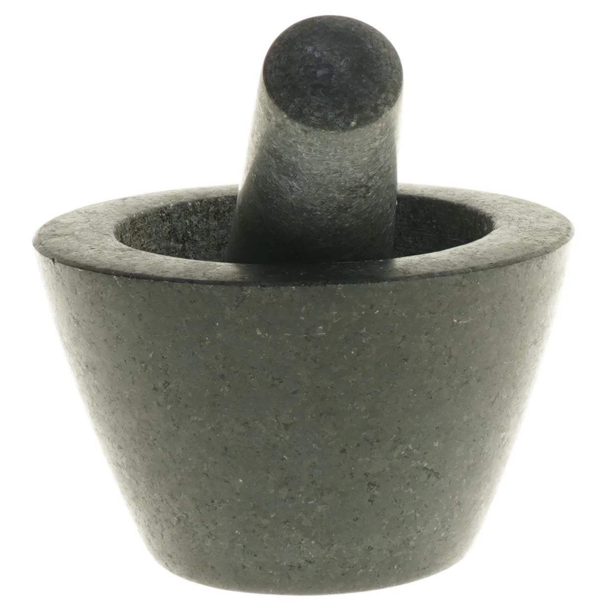 Stenmorter med støder (str. Ø 13 x h8 og Ø4 x h14 cm)