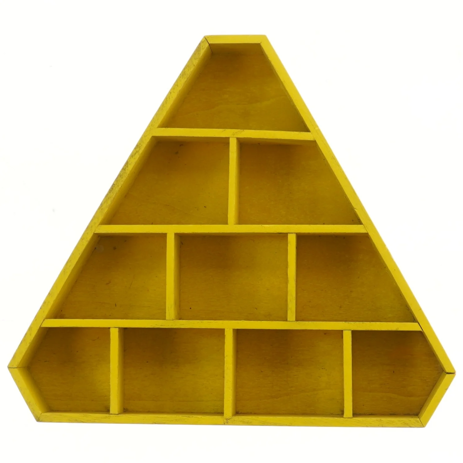 Gul trappeformet hylde (str. 29x25,5 cm)