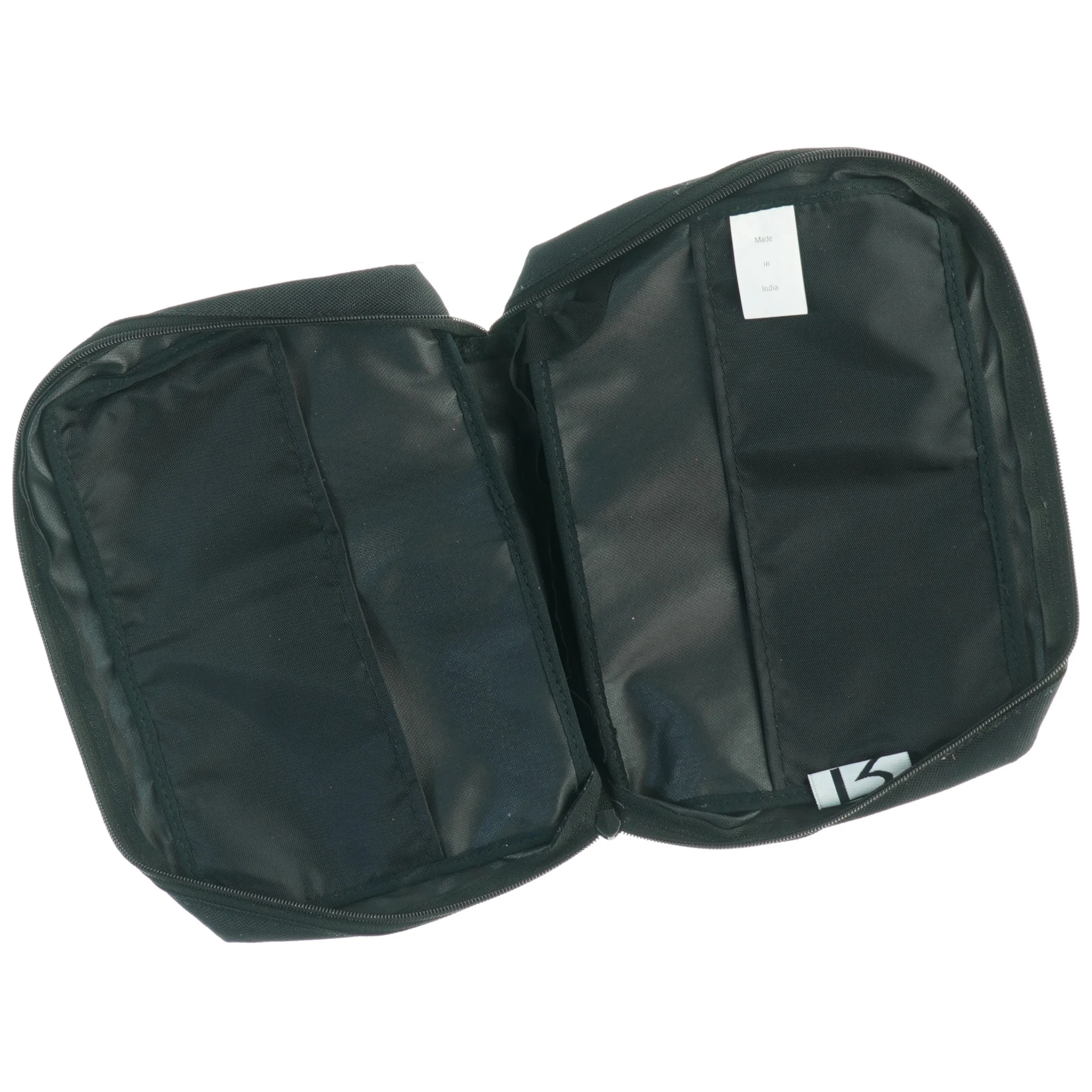 Sort bibelcover med religiøst budskab (str. 27 x 22 cm)