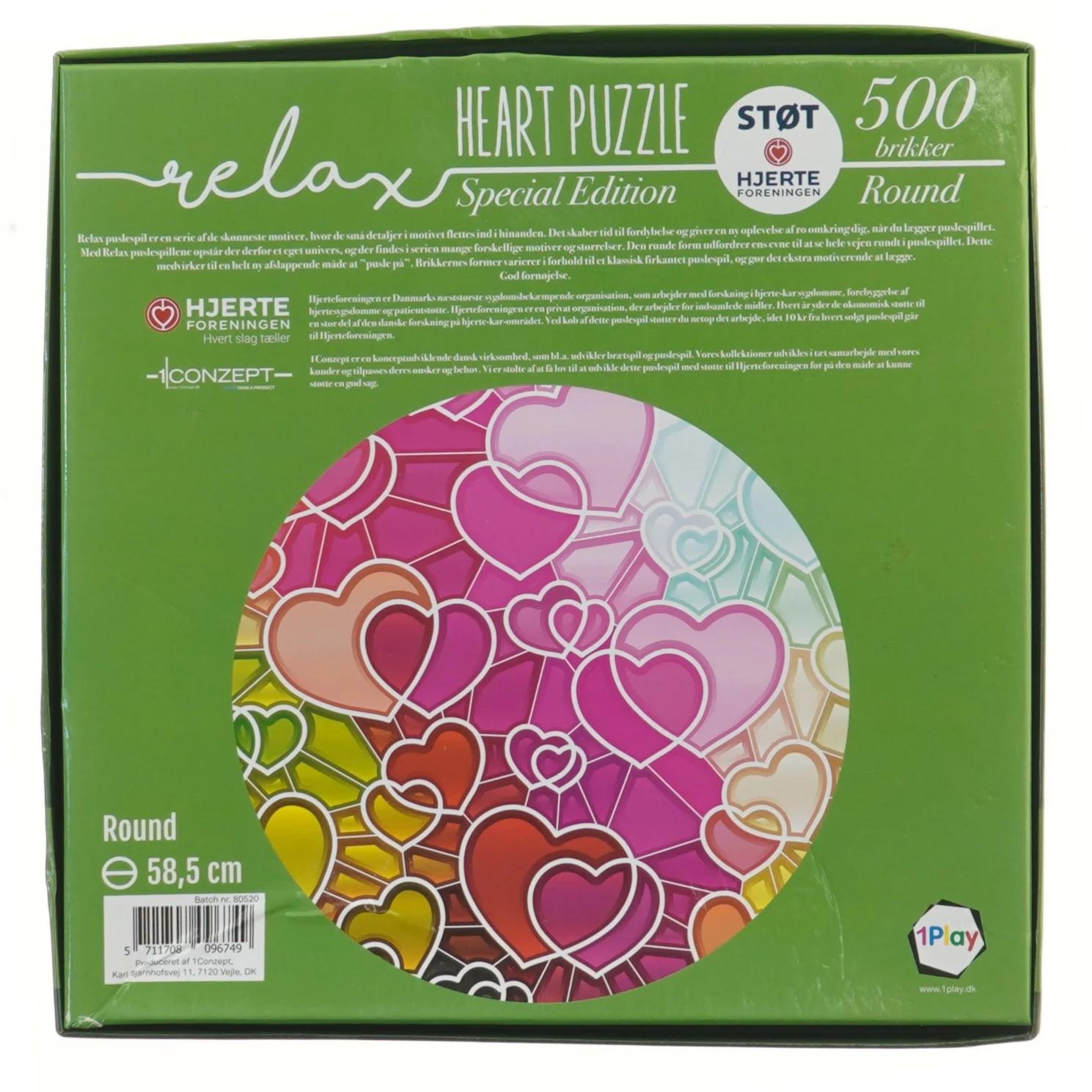  Puslespil (heart puzzle) med 500 brikker