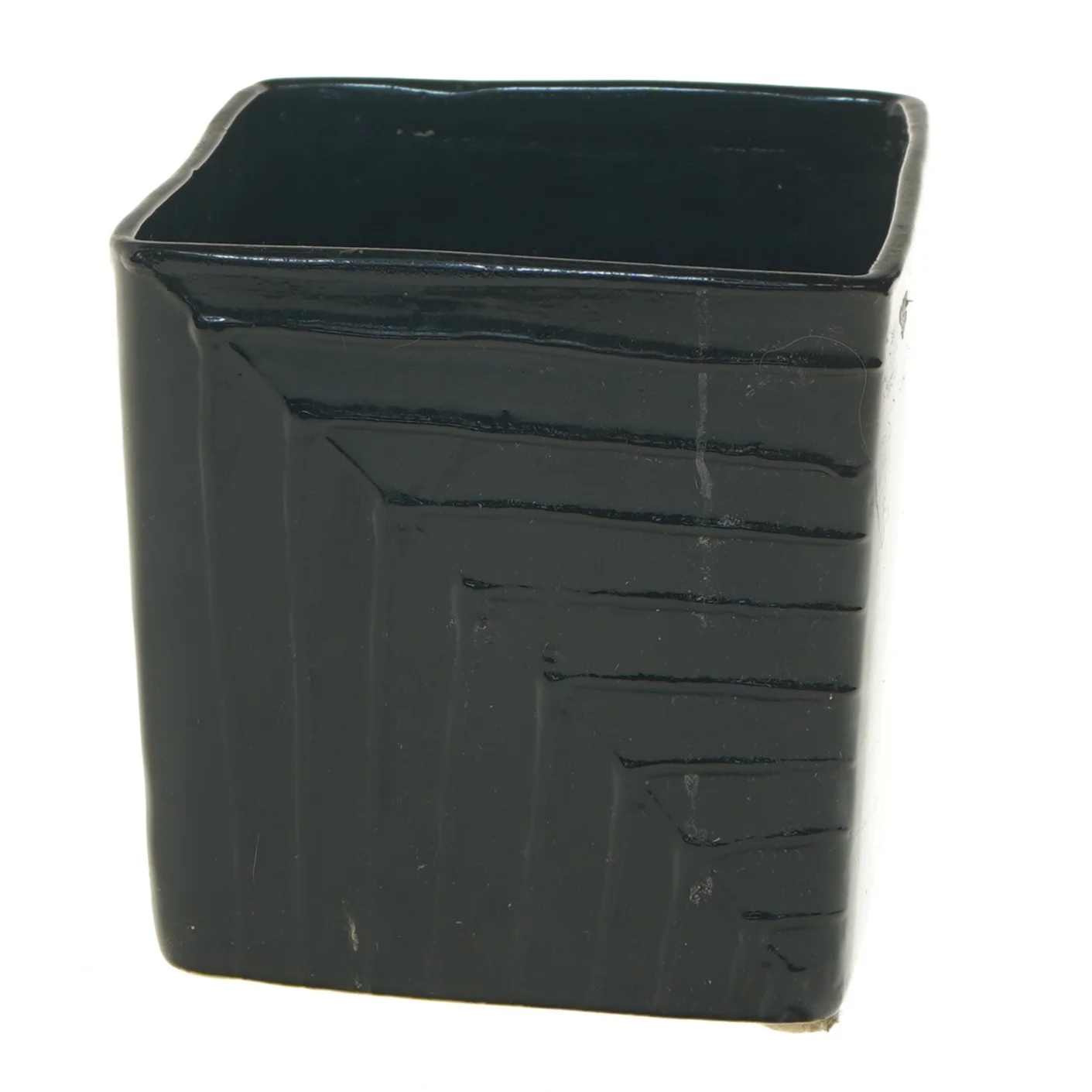 Sort keramik urtepotteskjuler (str. 14,5x14,5 cm)