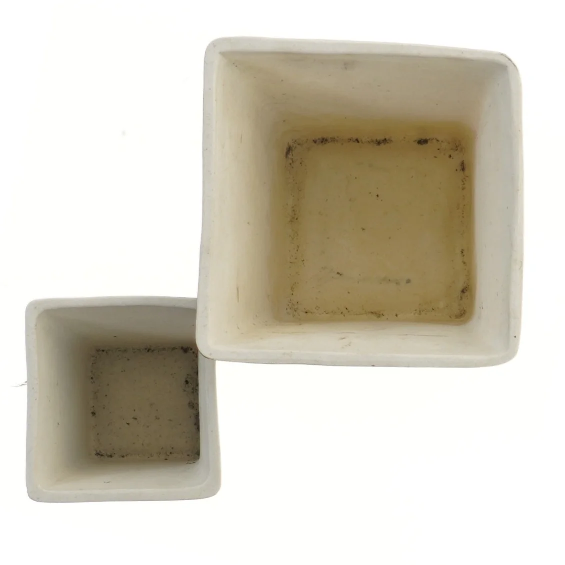 Keramiske urtepotter med fuglemotiv (str. 2 stk 8,5x8x8 & 12,5x12,5x12,5 cm)