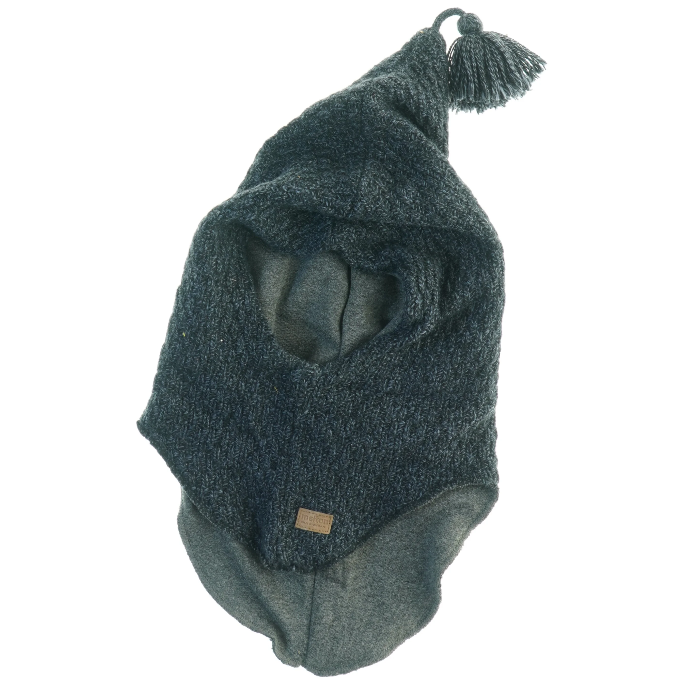 Mørkeblå elefanthue med kvast (str. 40 x 24 cm)