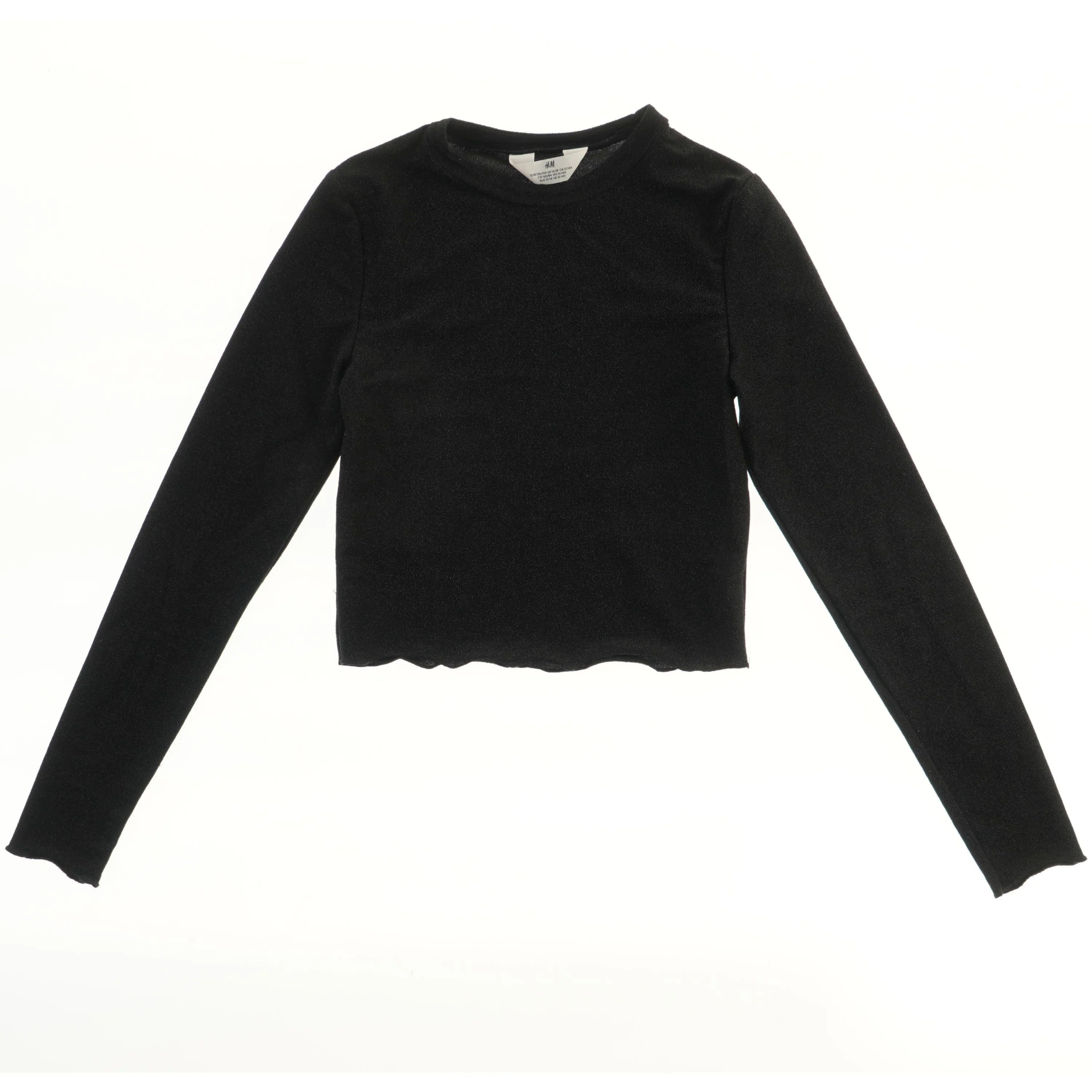 Langærmet sort bluse fra H&M (str. 158)