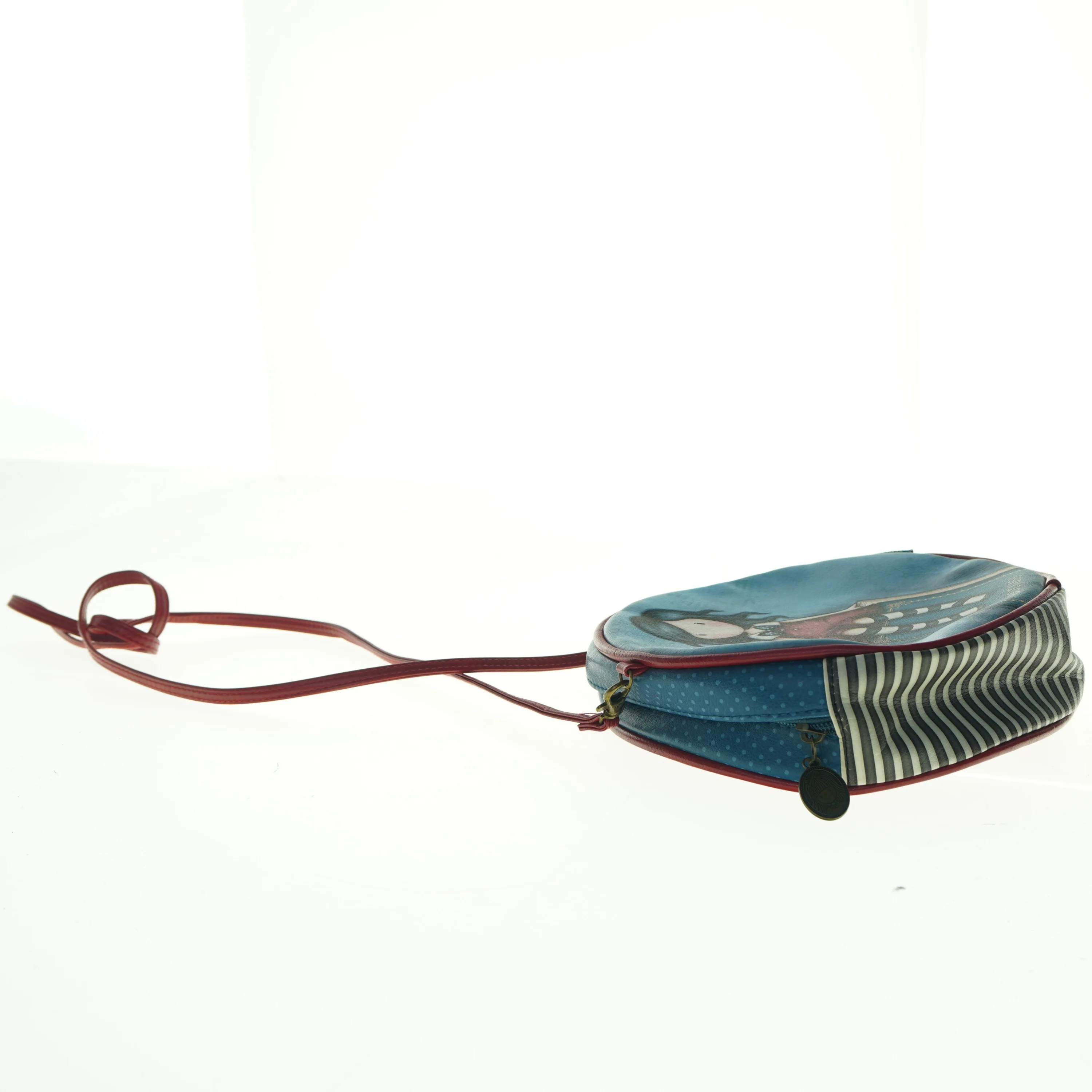 Rund skuldertaske med Gorjuss motiv fra Santoro (str. Diameter, 20 cm x 7 cm)