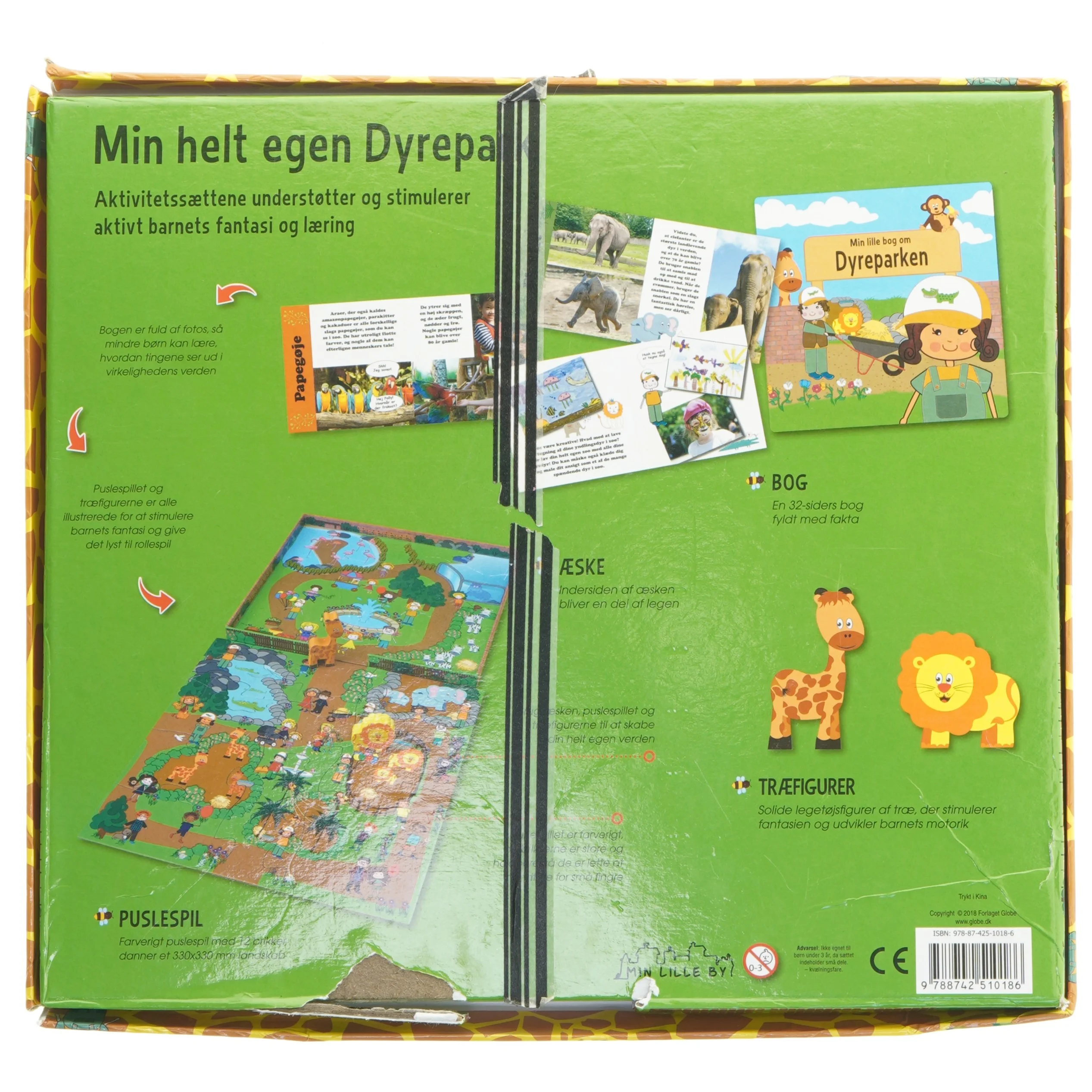 Aktivitetssæt 'Min helt egen Dyrepark' fra Min Lille By (str. 31x28,5 cm)