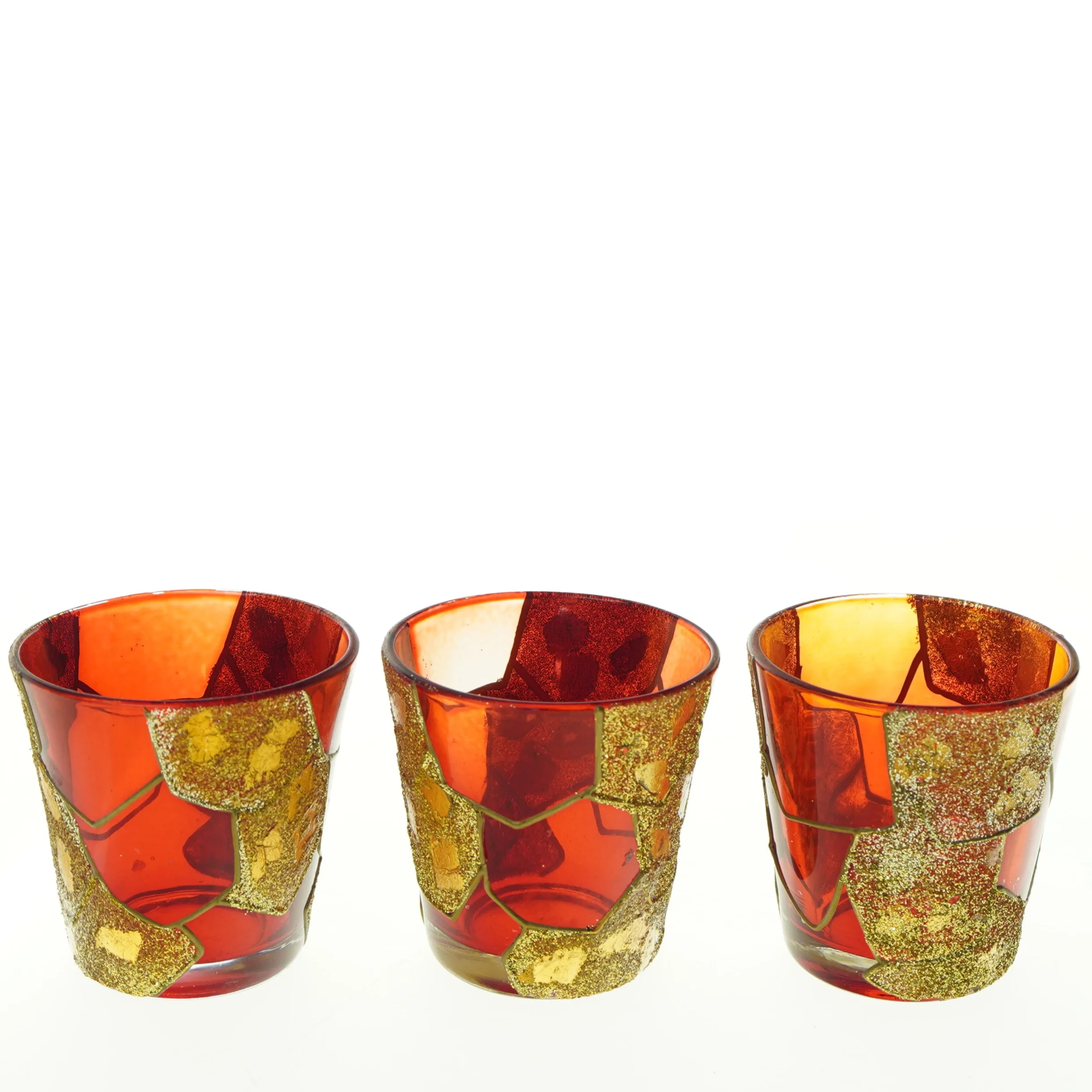 Dekorative glaslysestager (str. Ø. 6,5 cm. h. 6,5 cm)