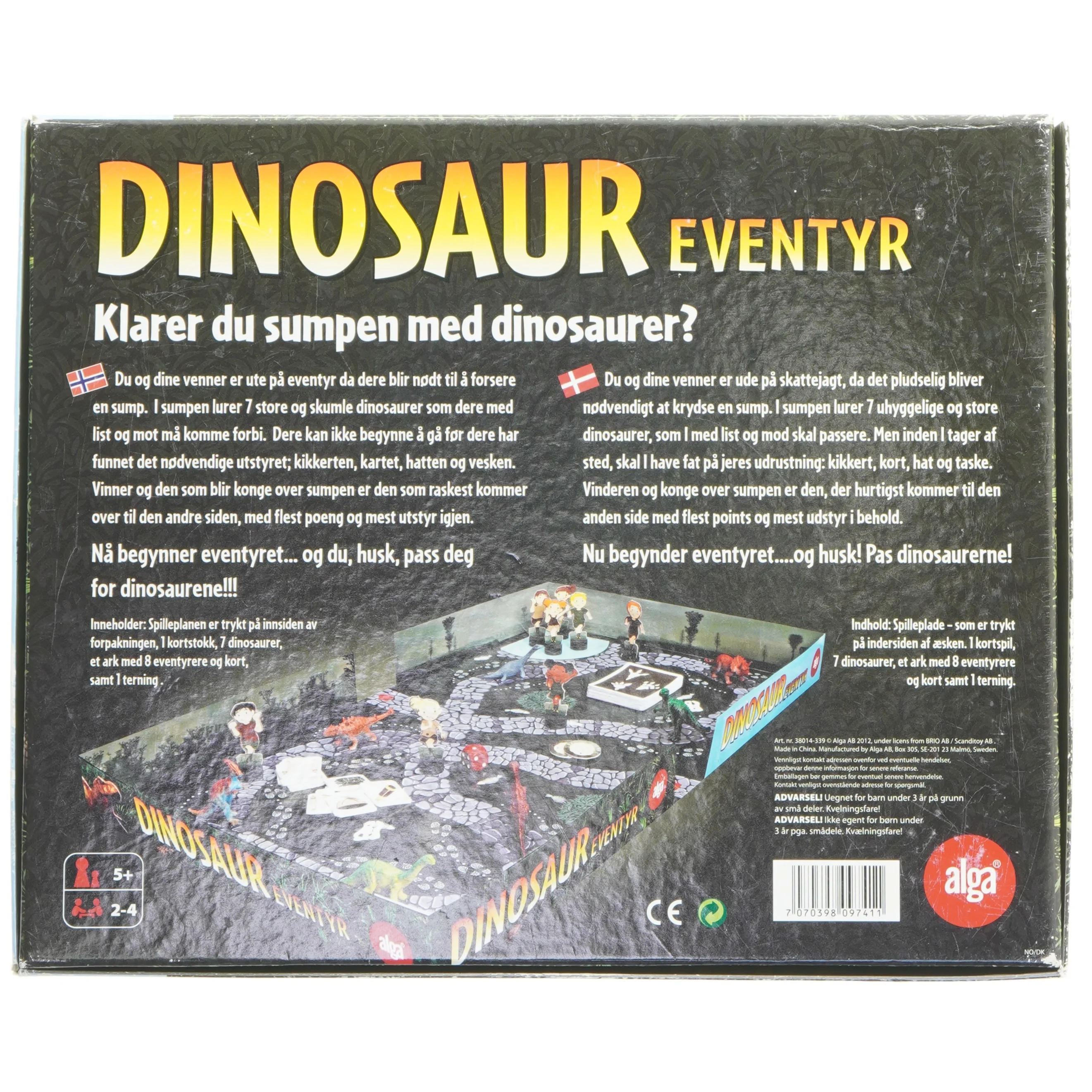 Dinosaur eventyr brætspil fra Alga (str. 26,5x32,5 cm)