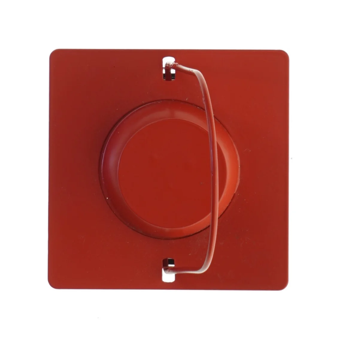 Rød jule lanterne med svampedekoration (str. 9,5x15 cm)