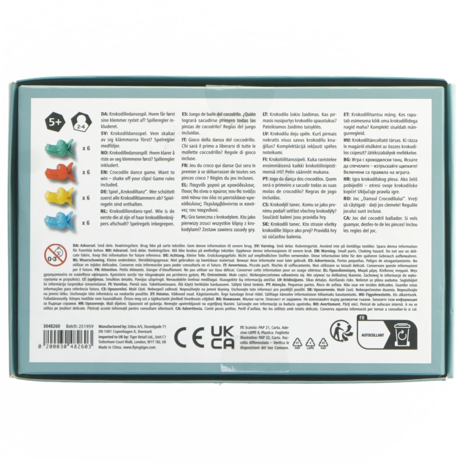 Krokodilledansespil fra Flying Tiger (str. 19,5x13 cm)