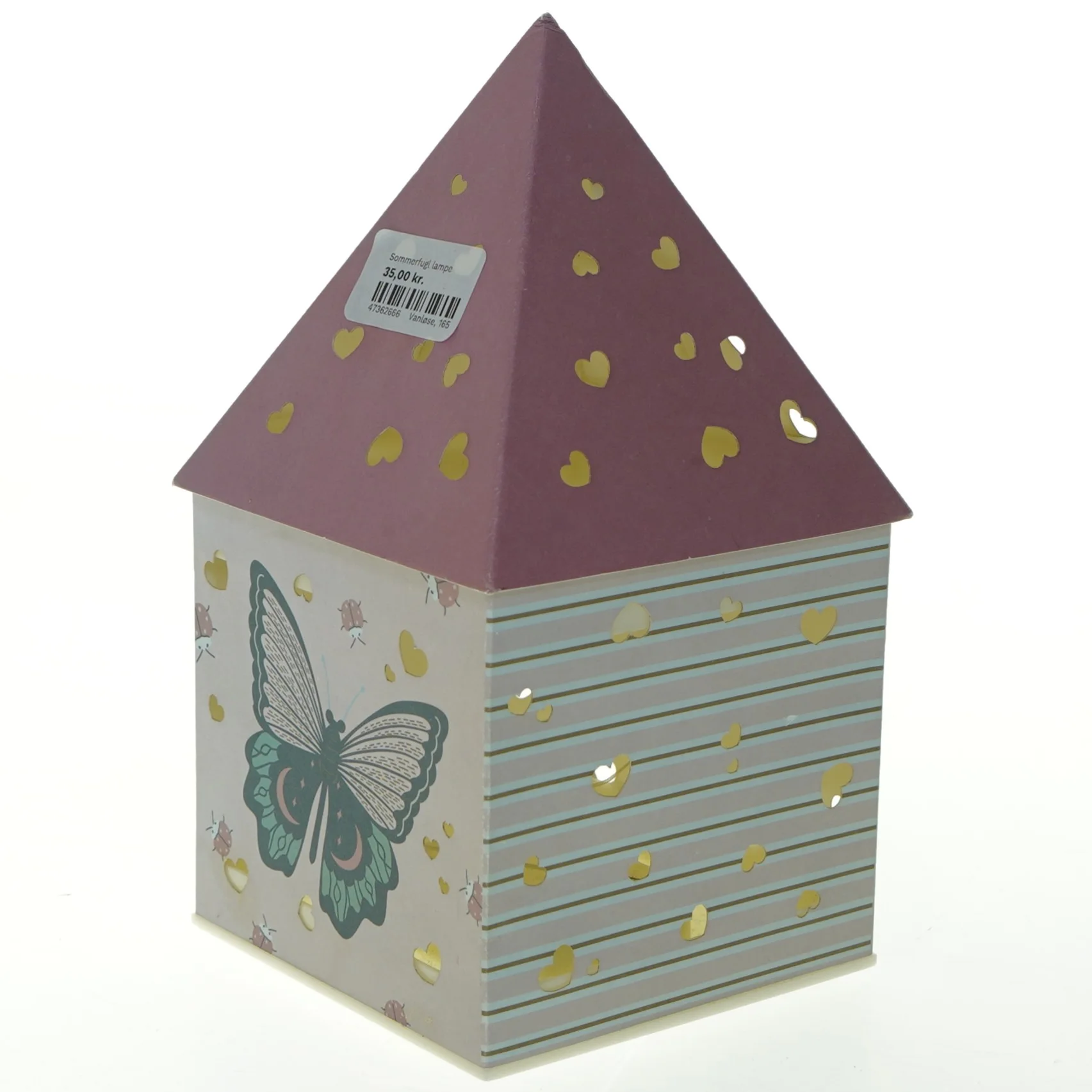 Dekorativ husformet lampe med batteri fra Nimo (str. 20x11x11 cm)