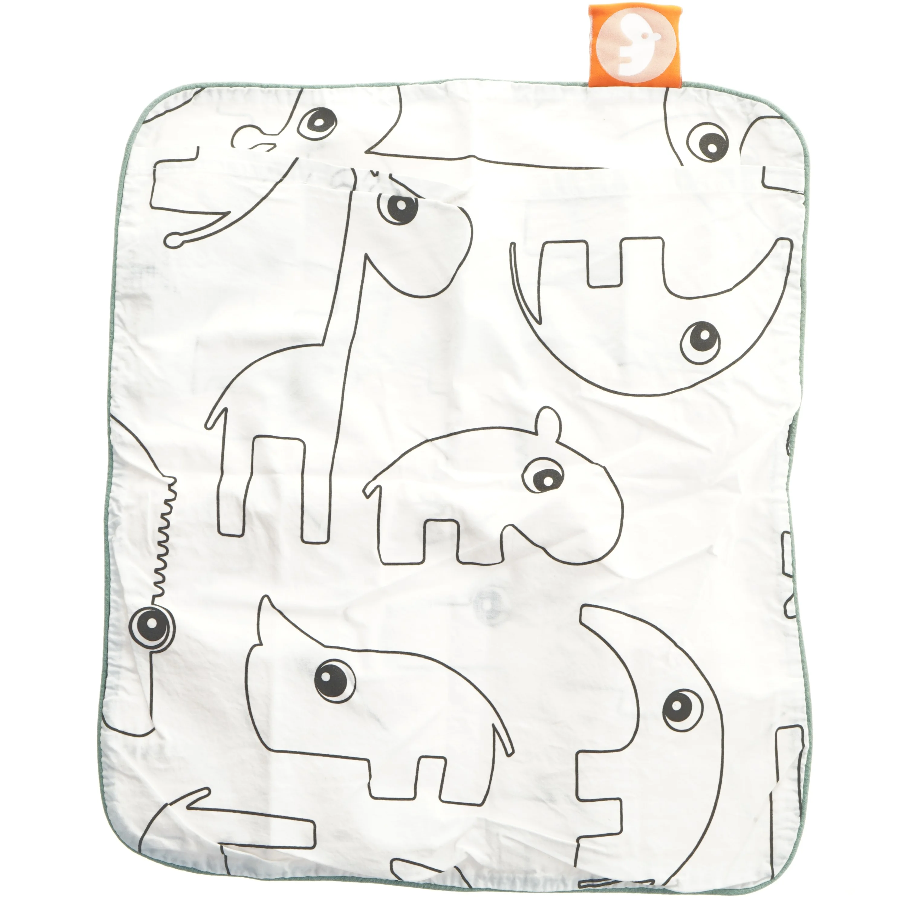 Done by deer baby pudebetræk med zoo dyr (aldrig brugt men vasket)  (str. 38x44 cm)