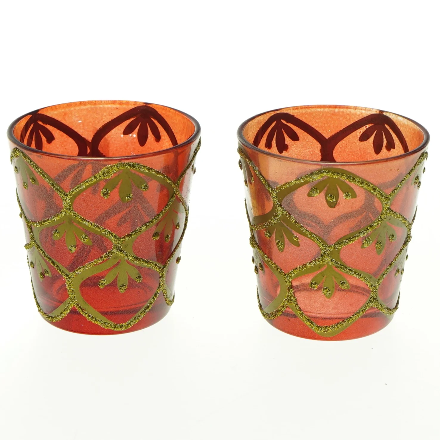 Dekorative glaslysestager (str. Ø. 6,5 cm. h. 6,5 cm)