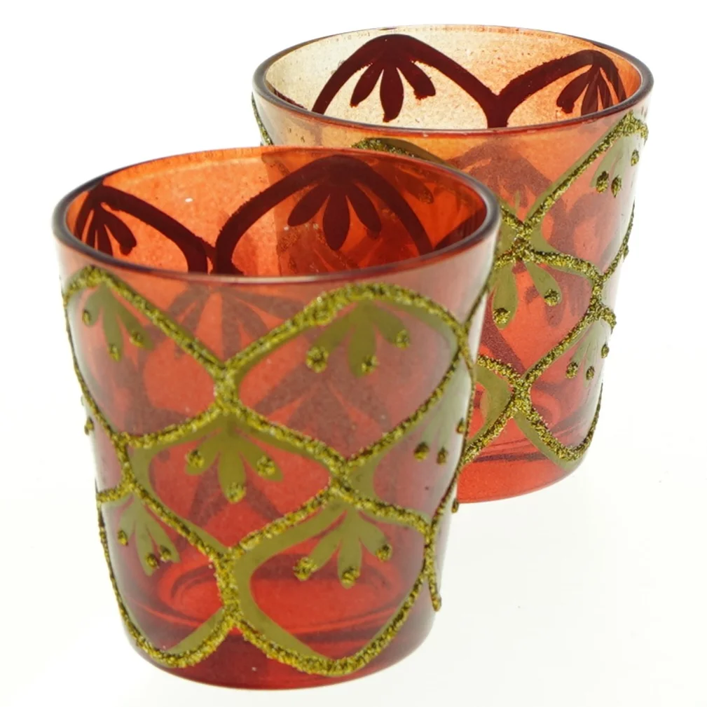 Dekorative glaslysestager (str. Ø. 6,5 cm. h. 6,5 cm)