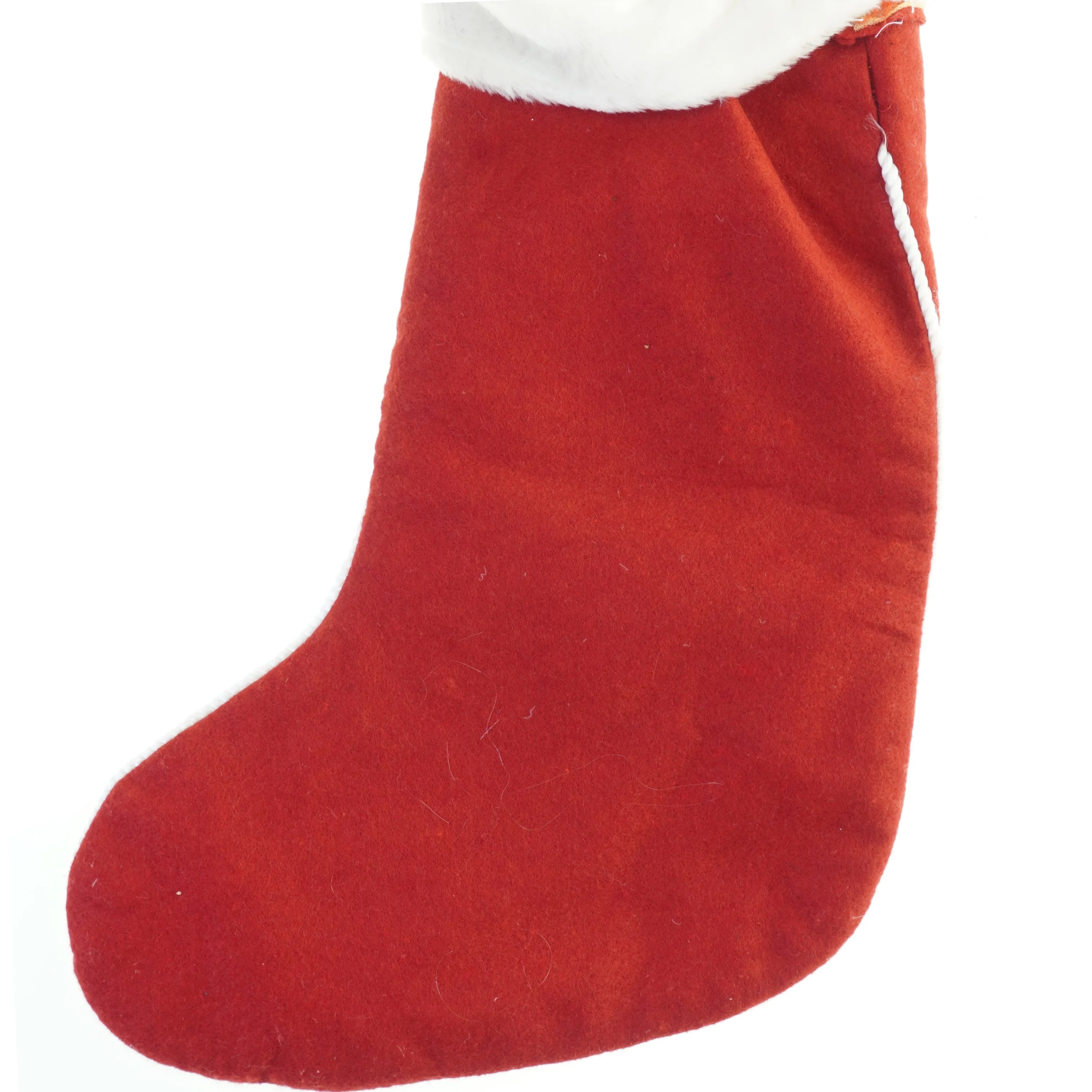 Rød julesok med tekst (str. 45x32 cm)