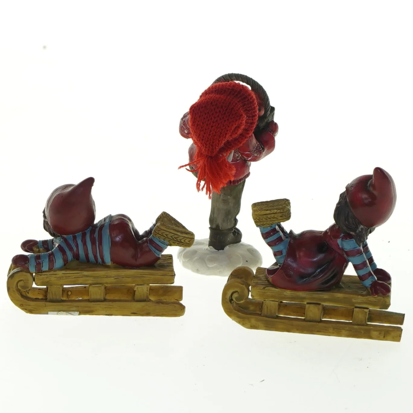 Julenisser på kælke  (str. 11x10 cm)