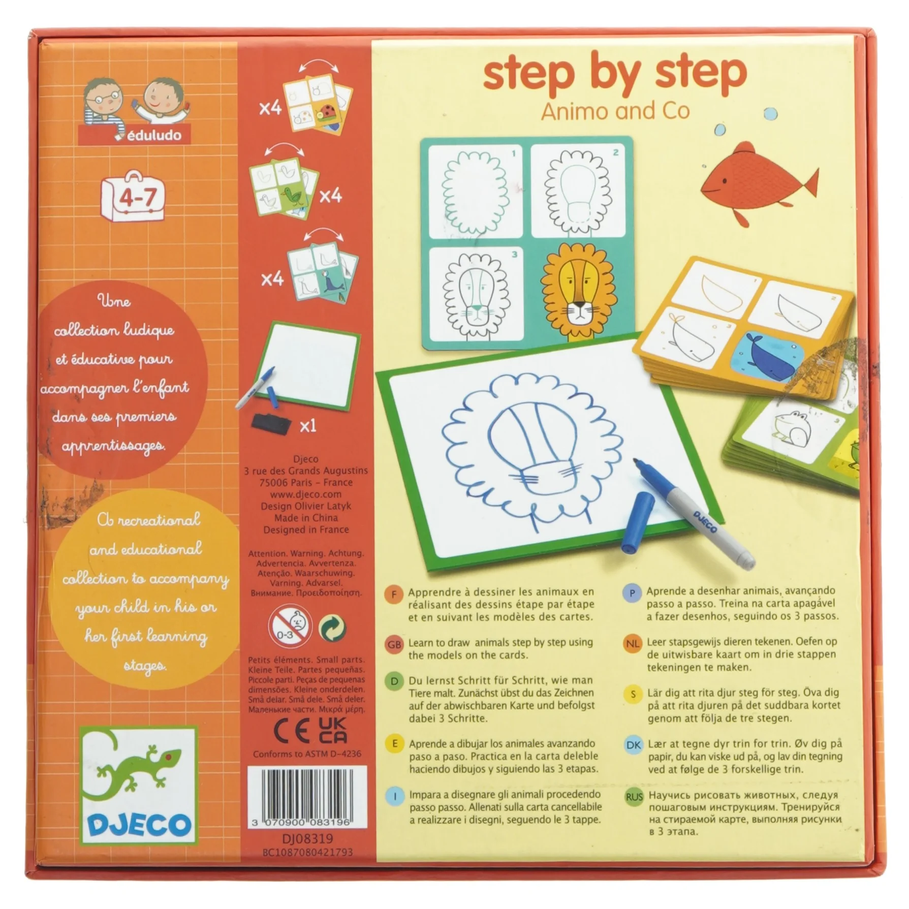 Tegnesæt til børn fra Djeco (str. 21,5x21,5 cm)