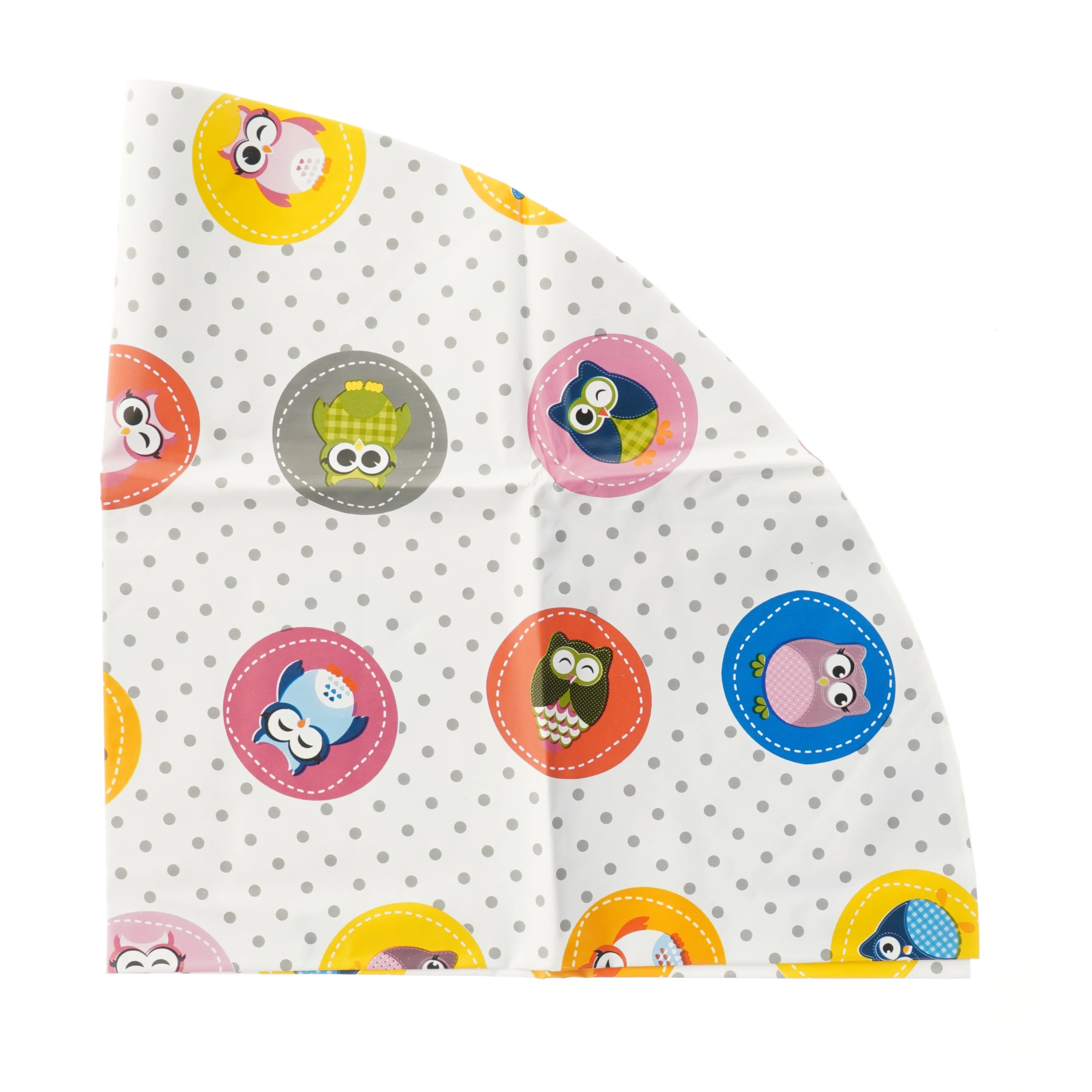 Rund voksdug til børn med ugler (str. Ø 102 cm)