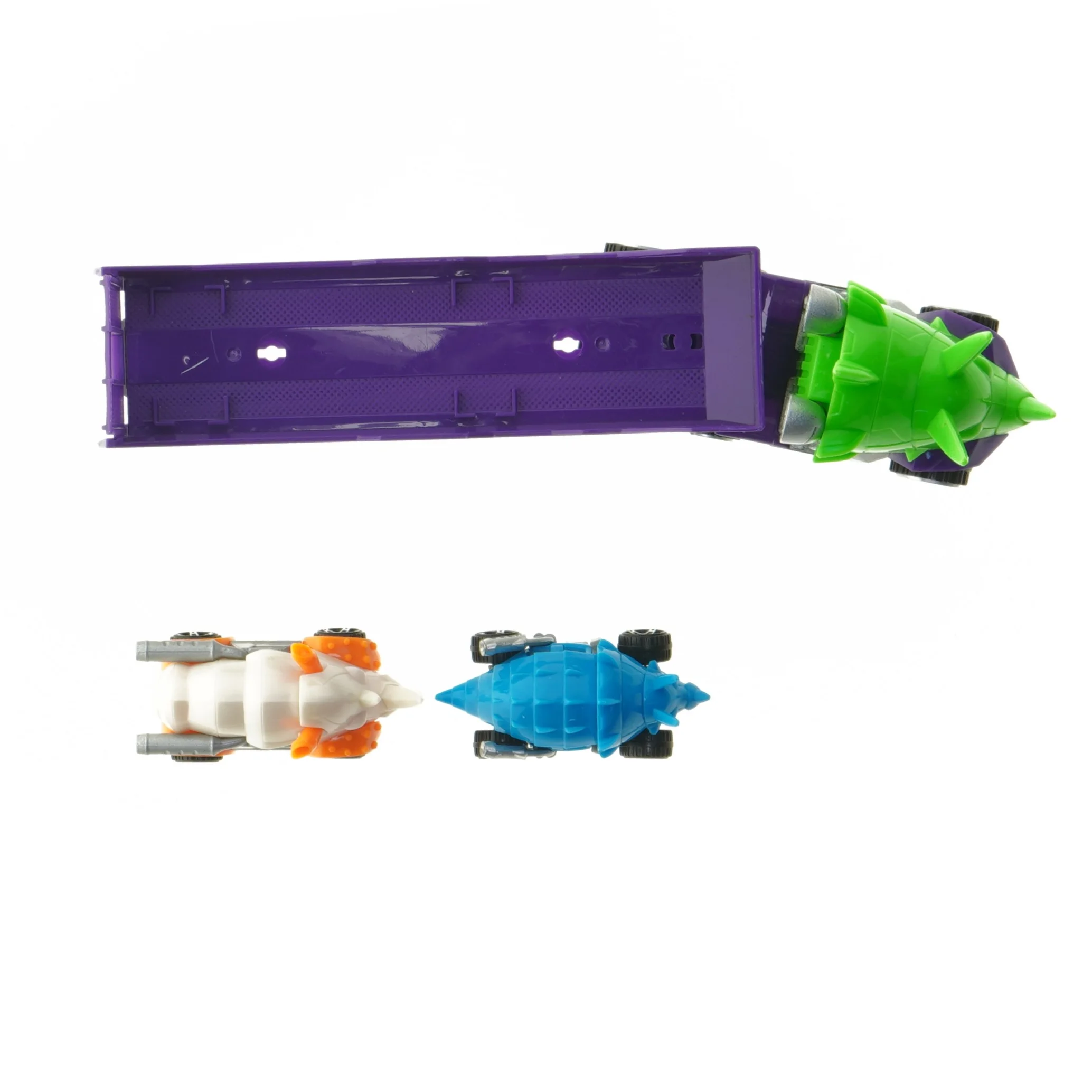 Triceratopslastbil med 2 små biler (str. 23 cm)