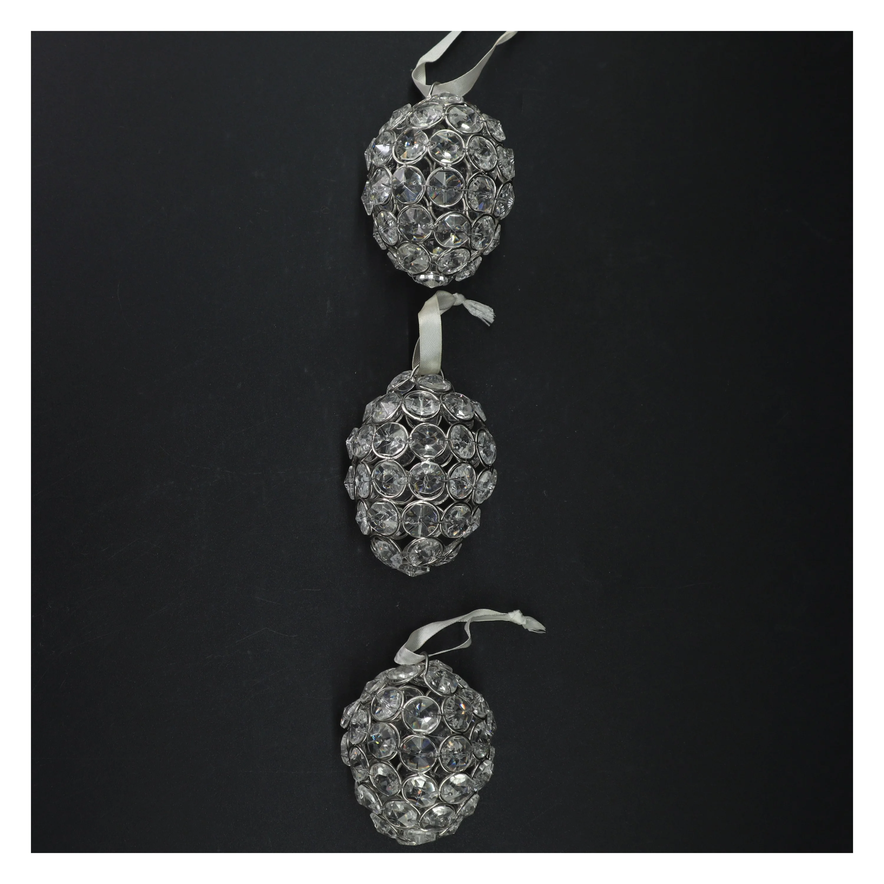 Krystalkugle julepynt (str. 9 x. 7,5 cm)