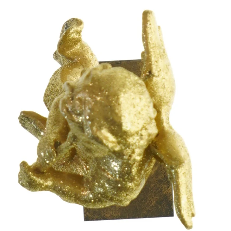 Dekorativ englefigur med glimmer (str. 19x8 cm)