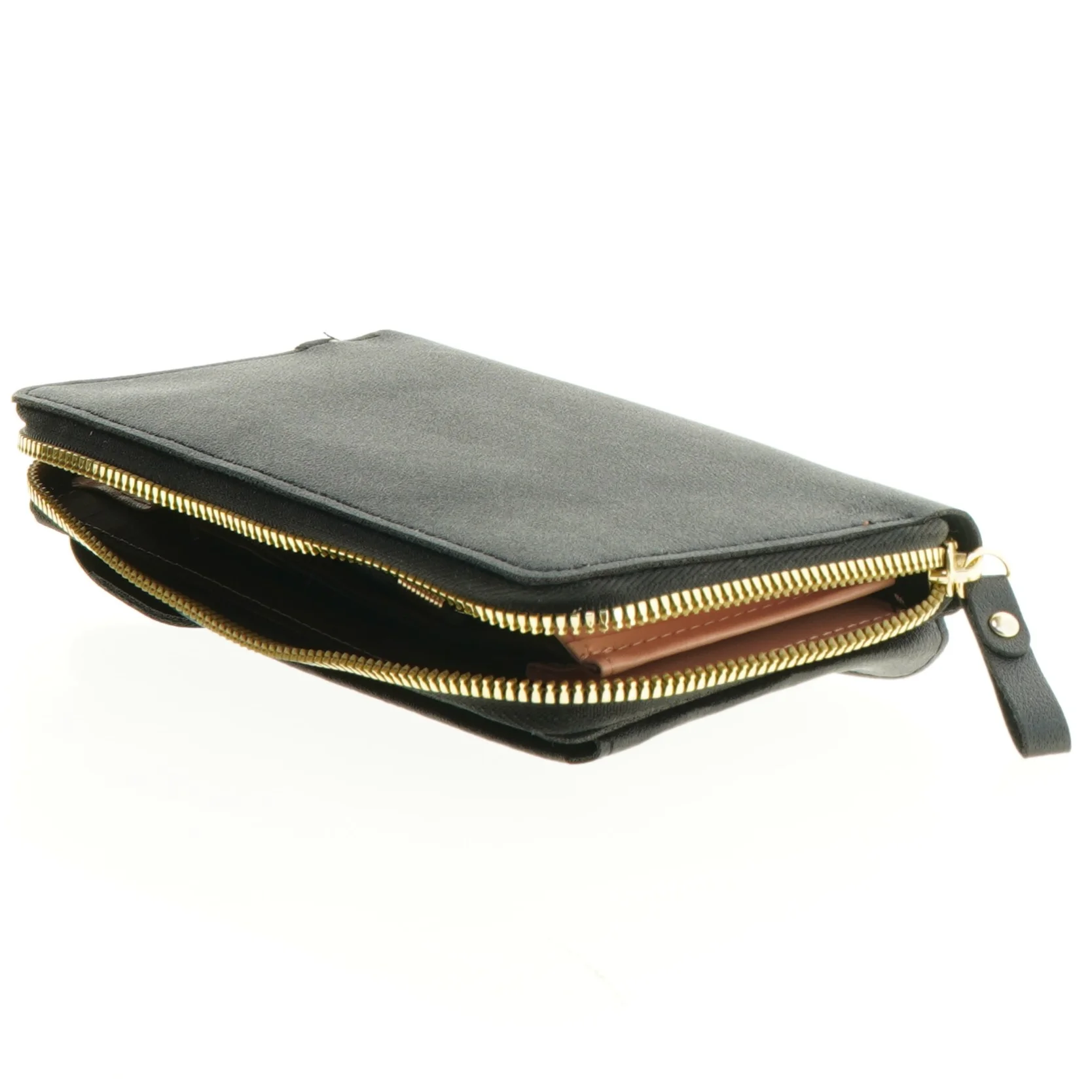 Sort læderpung og telefonhylster med rem fra Forever Lovely (str. 19 x 12 cm)