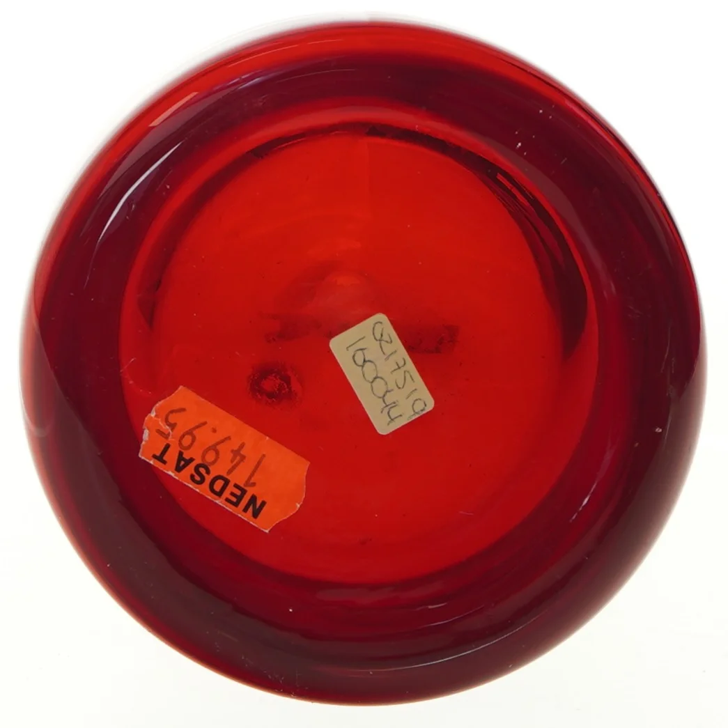 Rød glasvase (str. H. 30 cm)