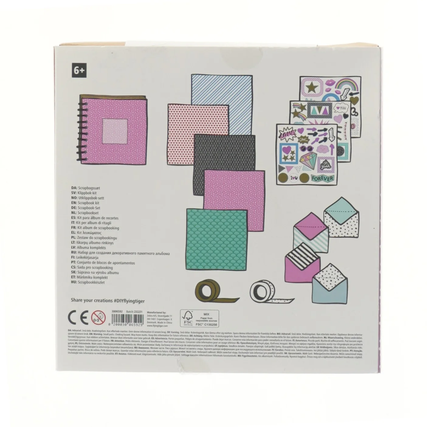 Scrapbogssæt fra Tiger (str. 22x22x3 cm)