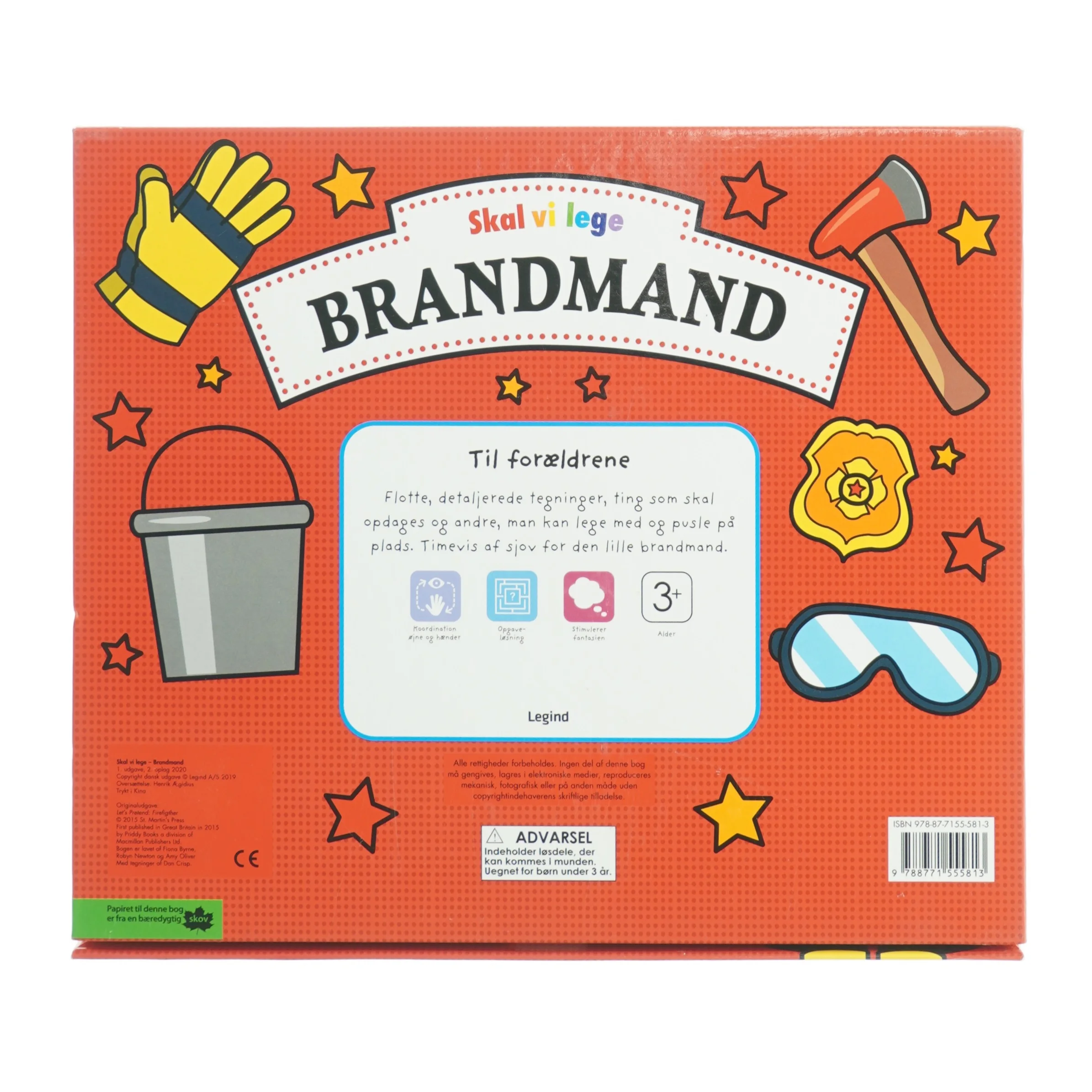 Brandmand bog og børneunderholdning (str. 24,5 x. 28 cm)