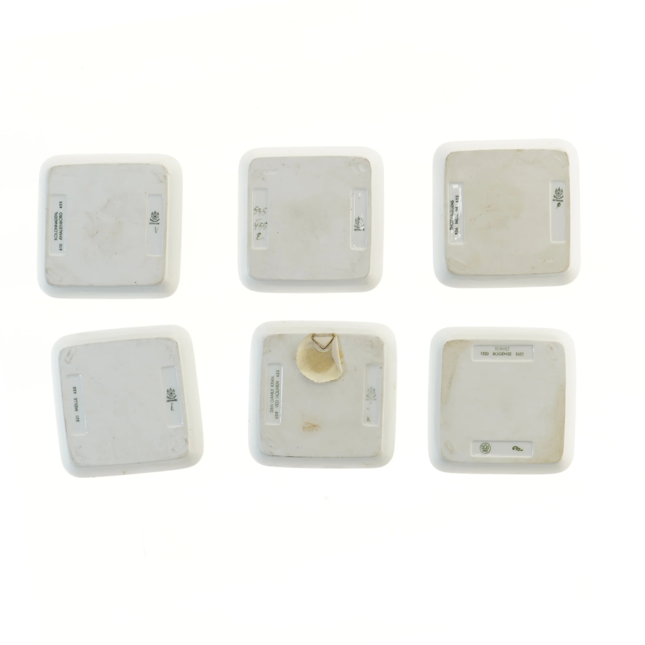 6  dekorative porcelænsplatter B&G fra B&G (str. 6 stk 12,5x12,5 cm)