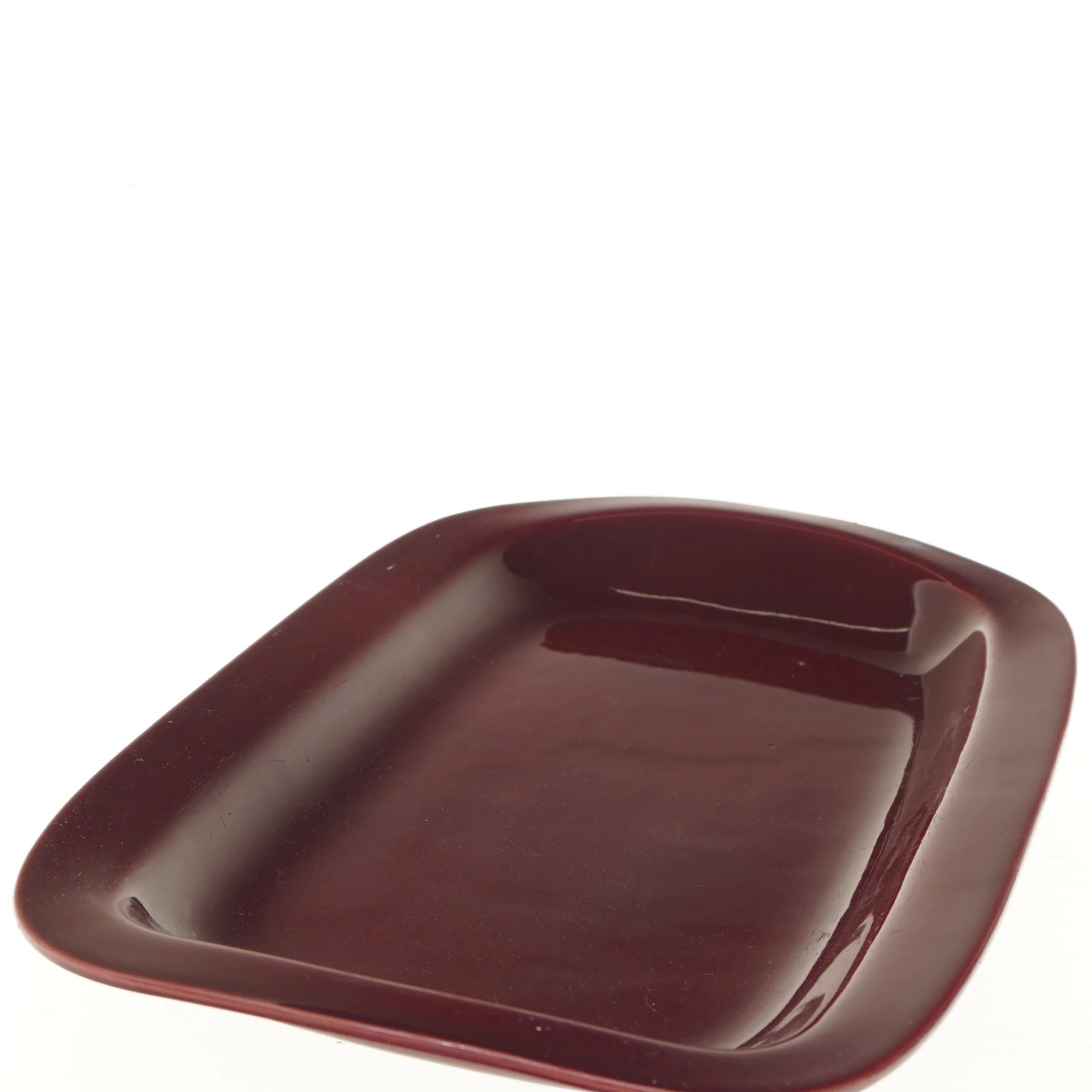 Rød rektangulær fad (str. 45x27 cm)