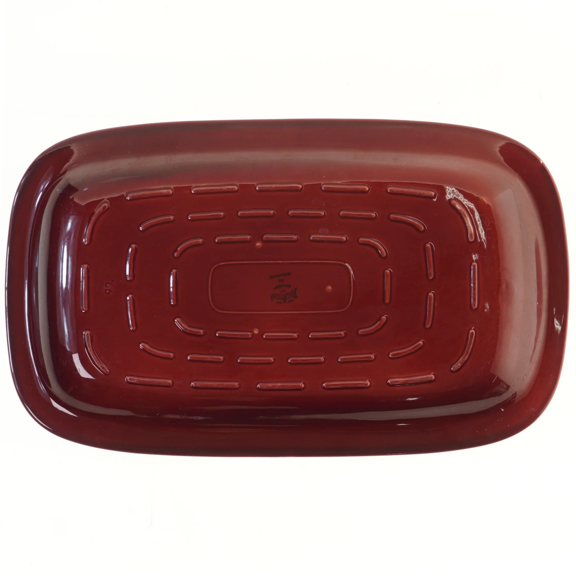 Rød rektangulær fad (str. 45x27 cm)