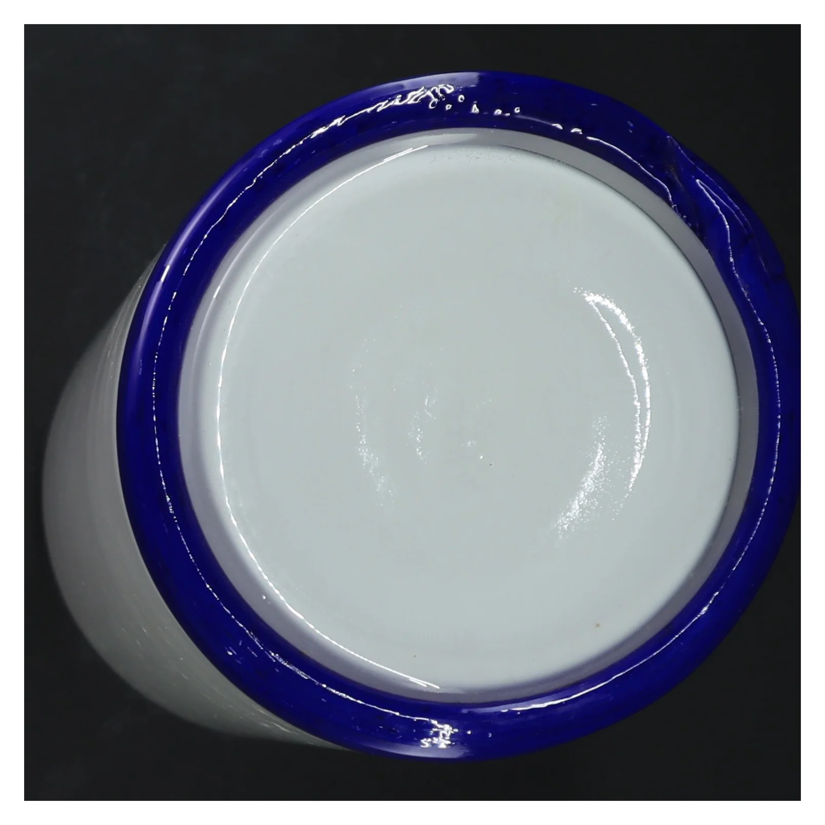 Blå og hvid vase (str. 27 cm)