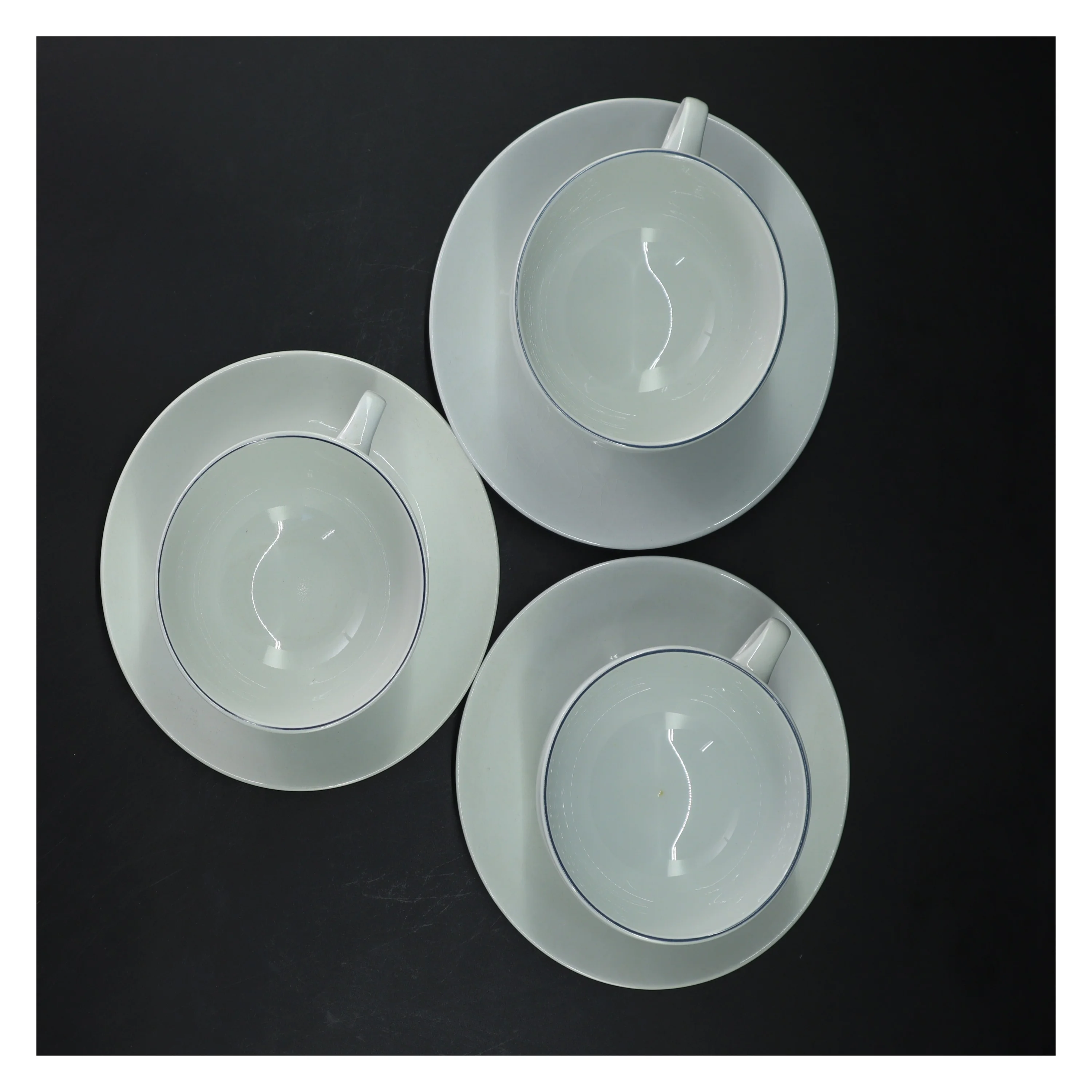 3 par thekopper “ blå kant “ royal copenhagen 