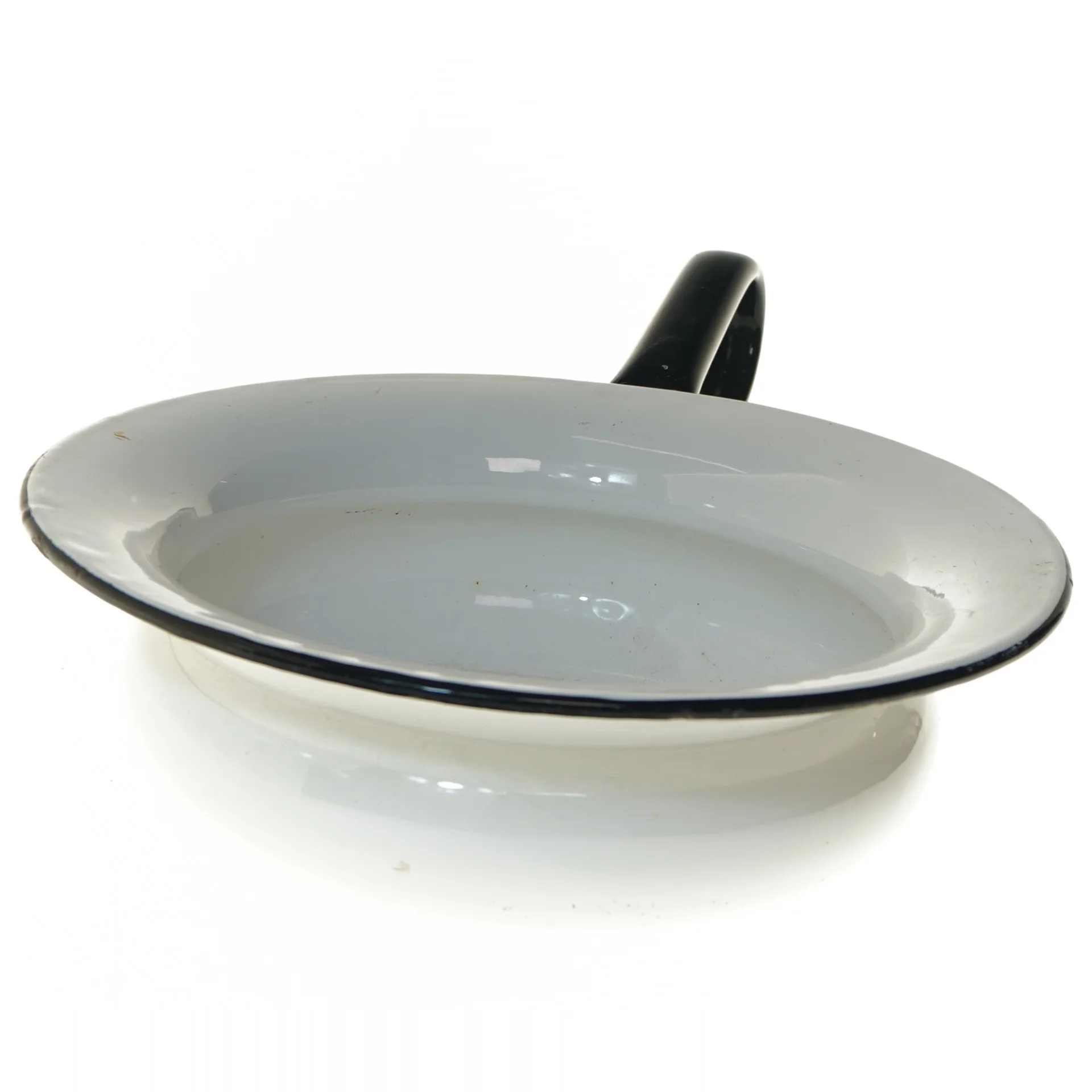 Hvid emalje spand med sort hank (str. Ø 28 cm)