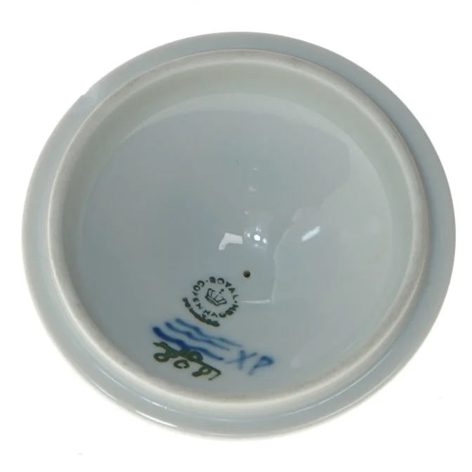 Porcelænslåg med blomstermotiv fra Royal Copenhagen (str. 9,5 cm)