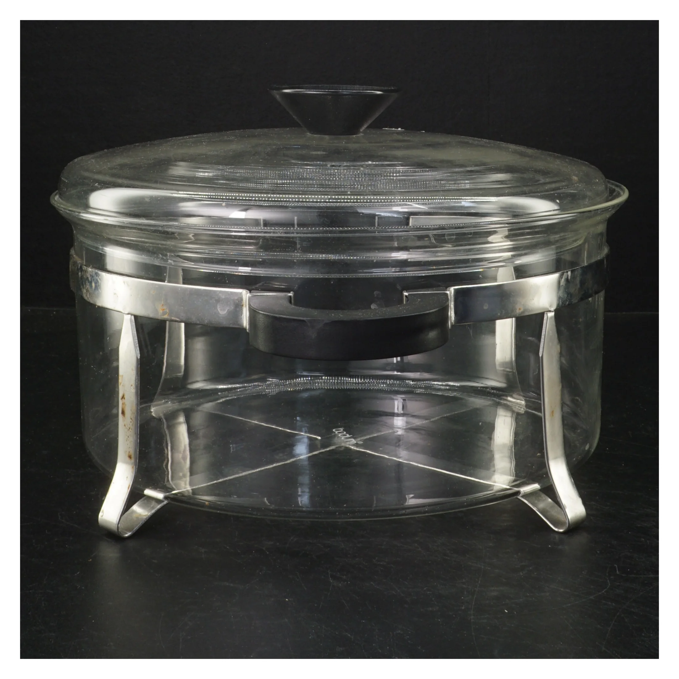 Gennemsigtigt låg med metalgreb fra Bodum (str. Ø. 21. cm)